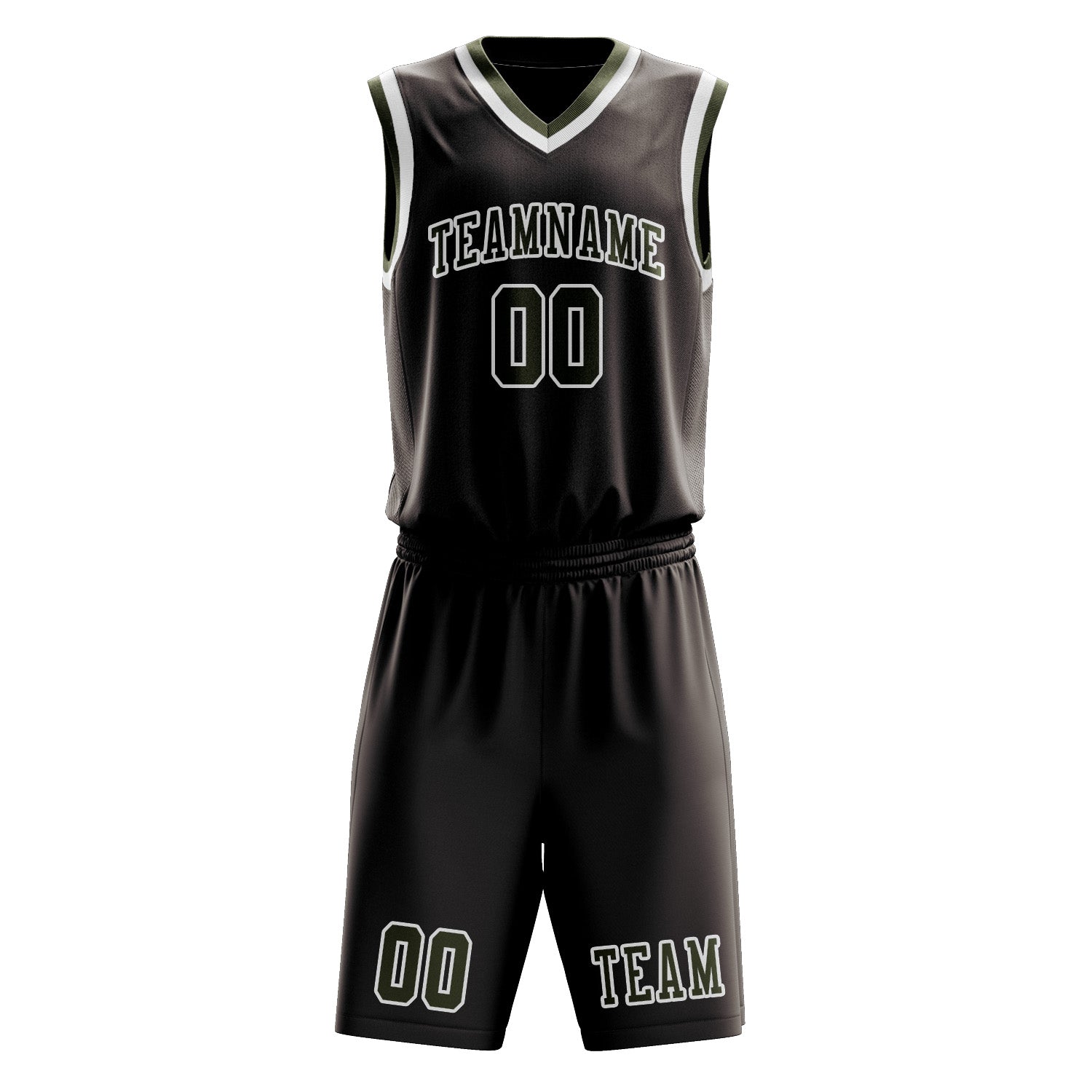 Custom Brown Olive Basketball Set