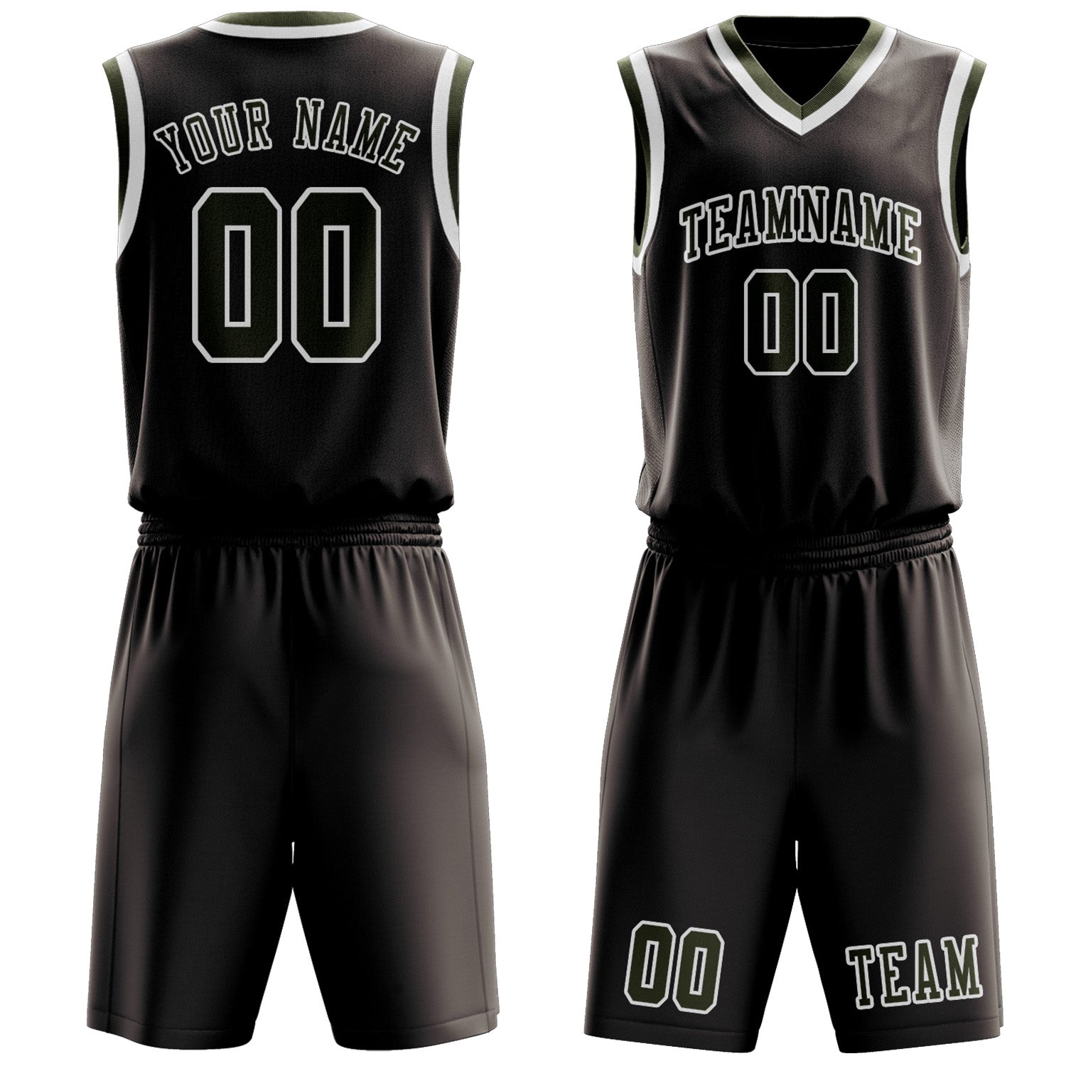 Custom Brown Olive Basketball Set