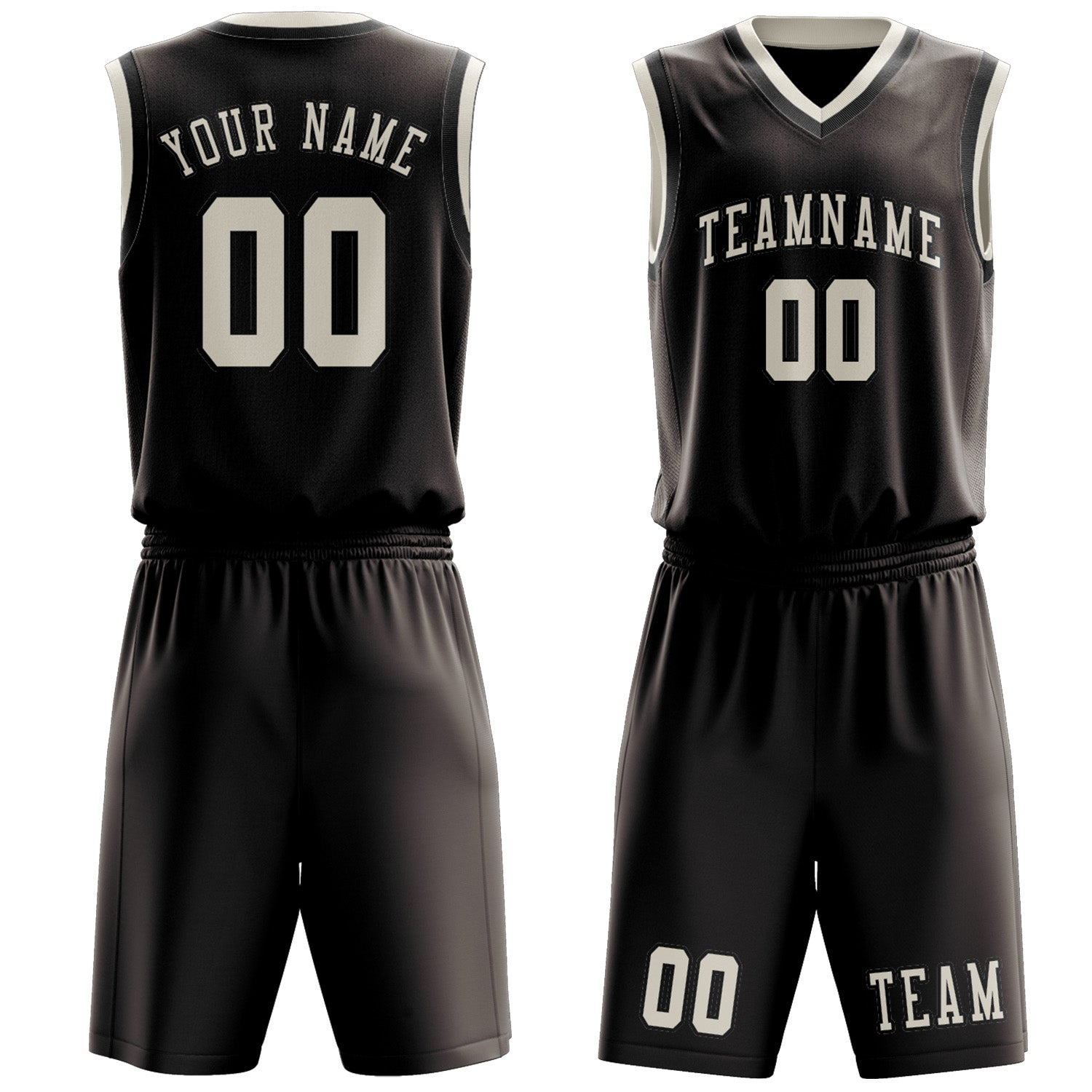 Custom Brown Cream Basketball Set
