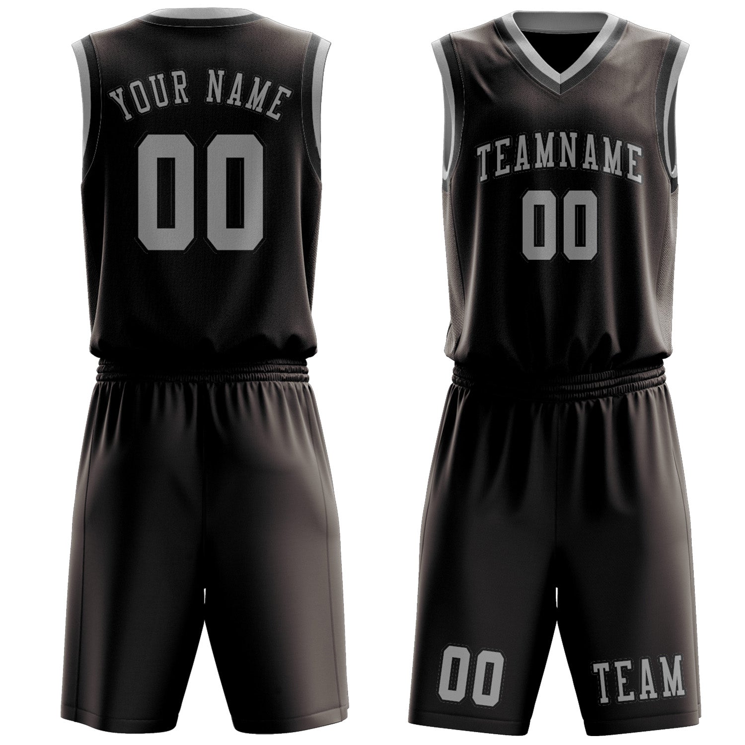 Custom Brown Gray Basketball Set