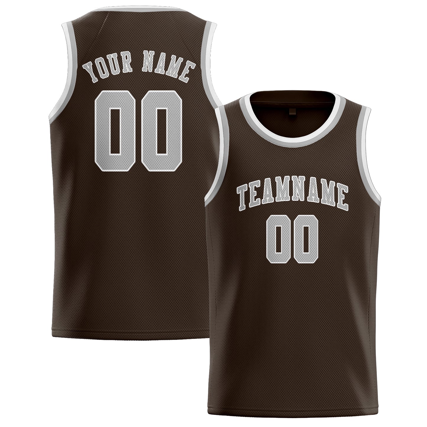 Custom Brown Gray Basketball Jersey