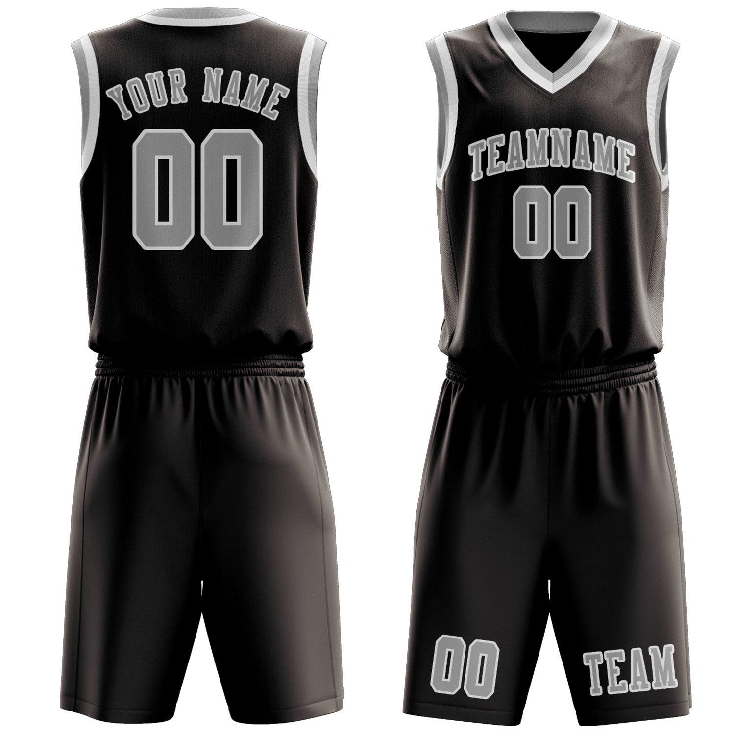 Custom Brown Gray Basketball Set