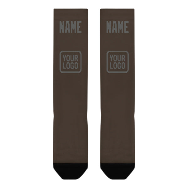 Custom Brown Dark Grey Knee-High Sock