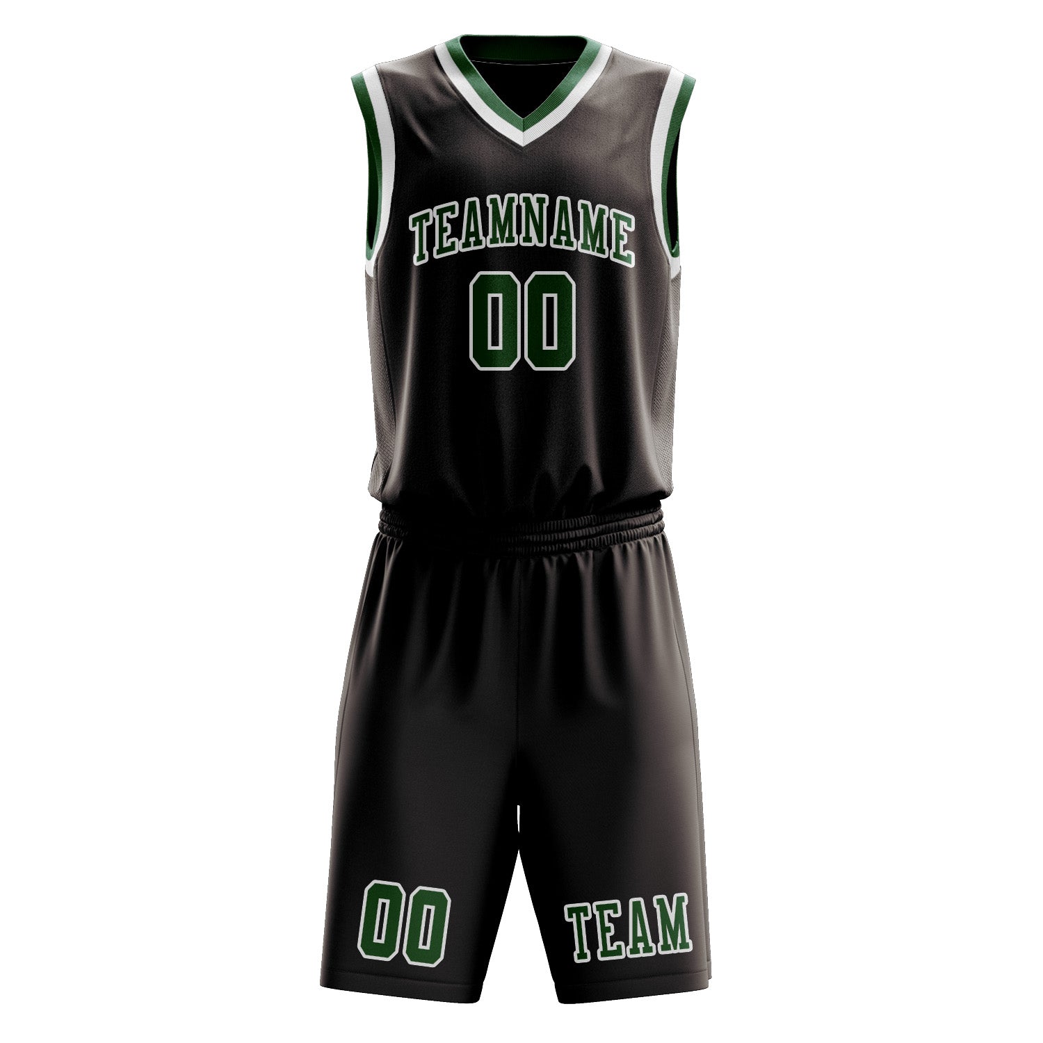 Custom Brown Green Basketball Set