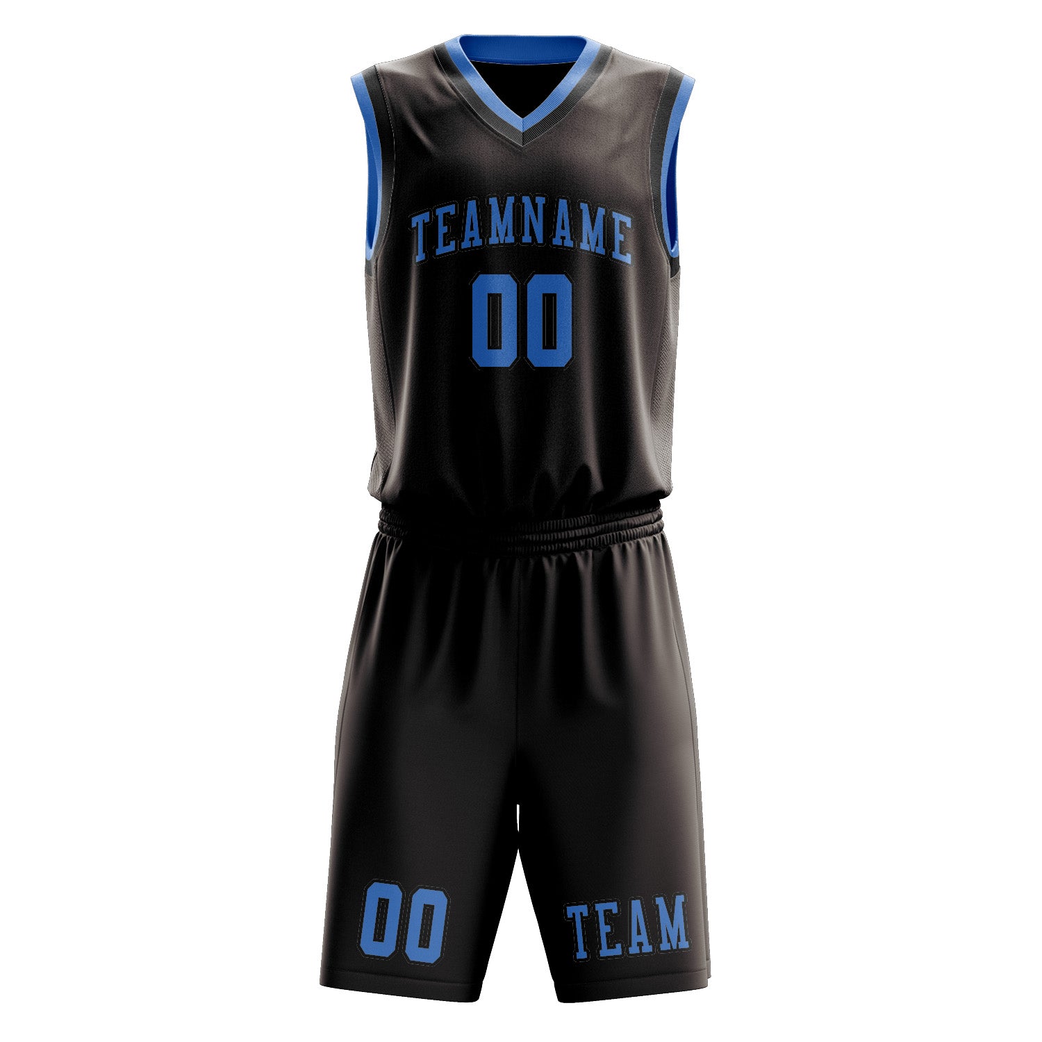 Custom Brown Light Blue Basketball Set