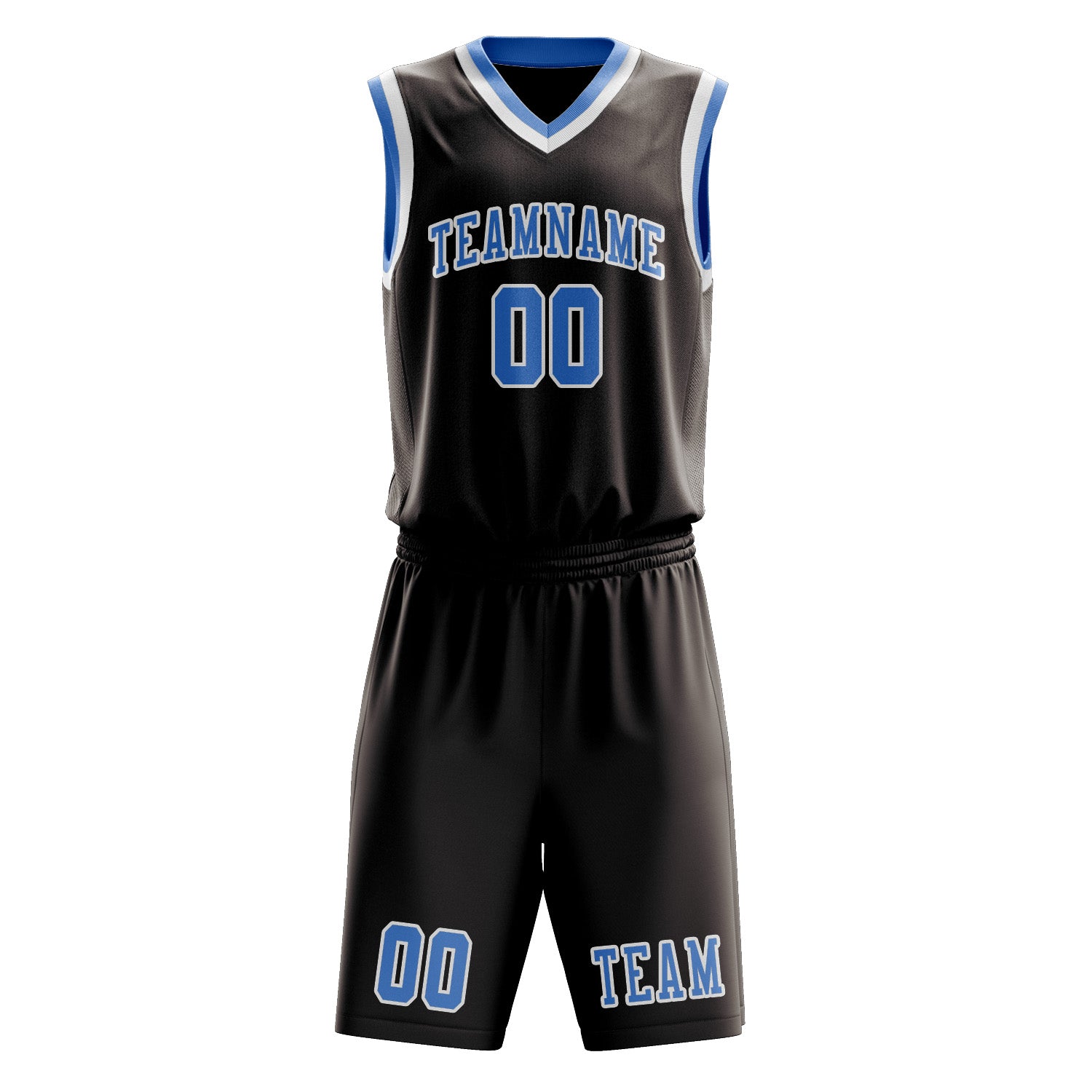 Custom Brown Light Blue Basketball Set