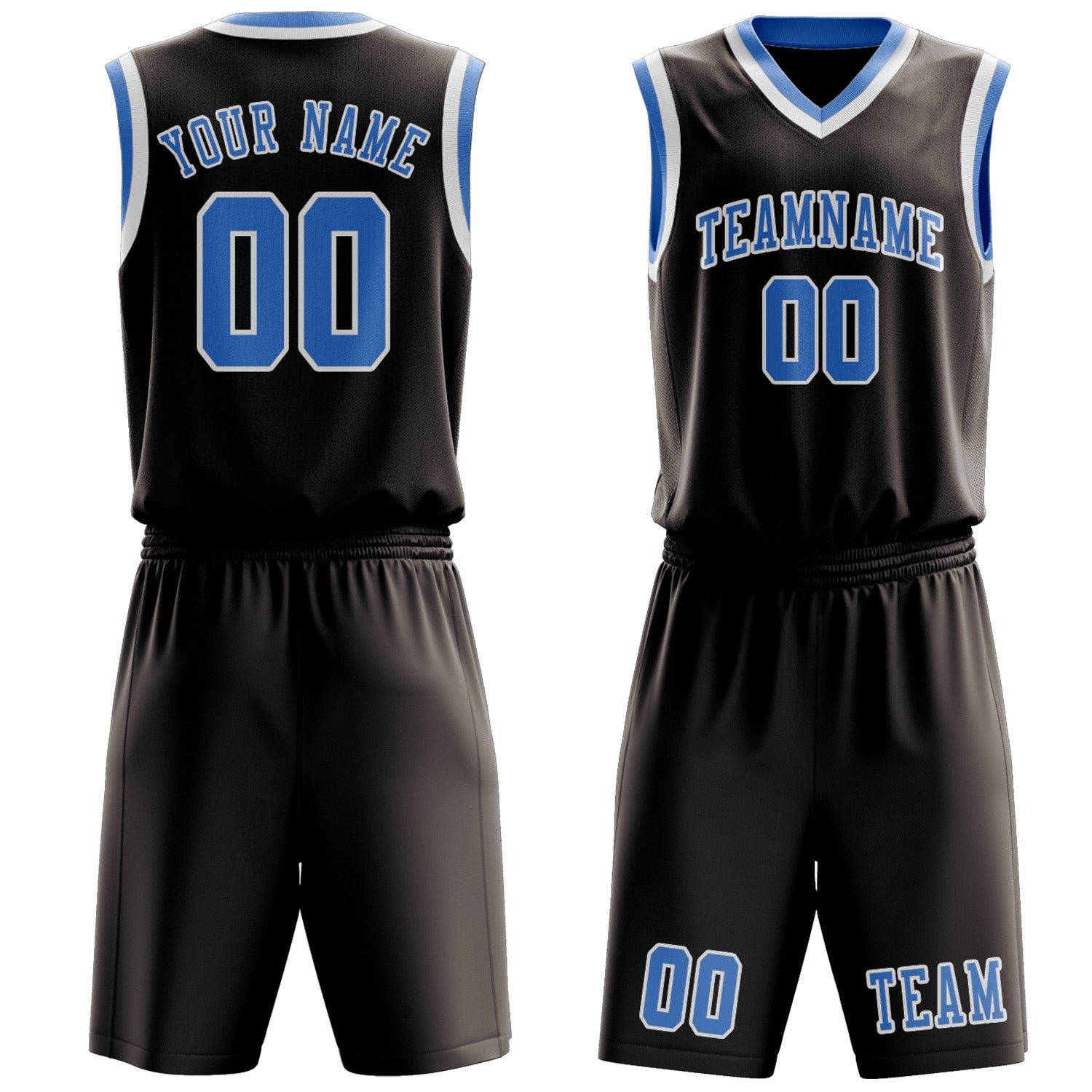Custom Brown Light Blue Basketball Set