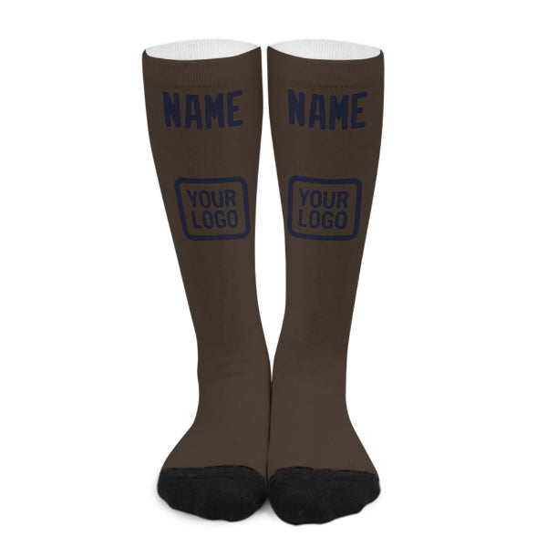 Custom Brown Navy Knee-High Sock