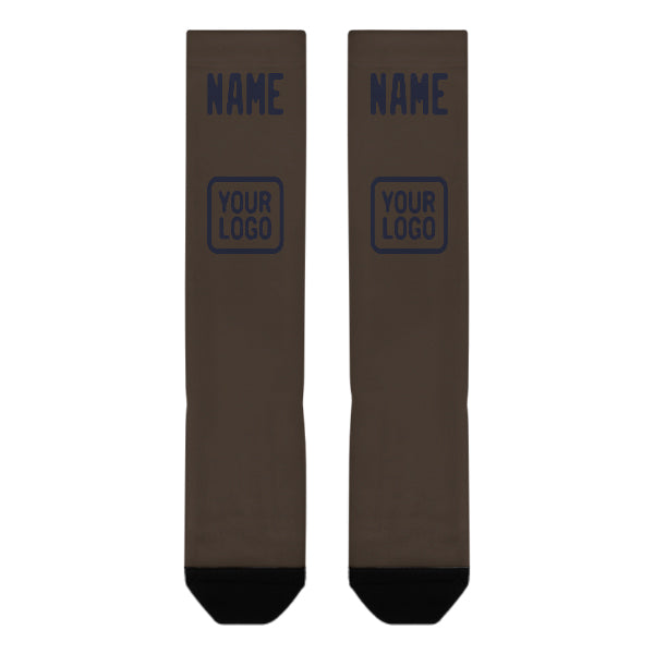 Custom Brown Navy Knee-High Sock