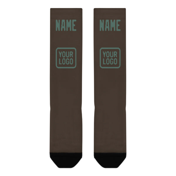 Custom Brown Blue Green Knee-High Sock