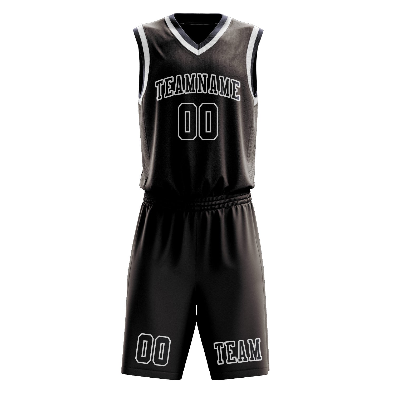 Custom Brown Navy Basketball Set