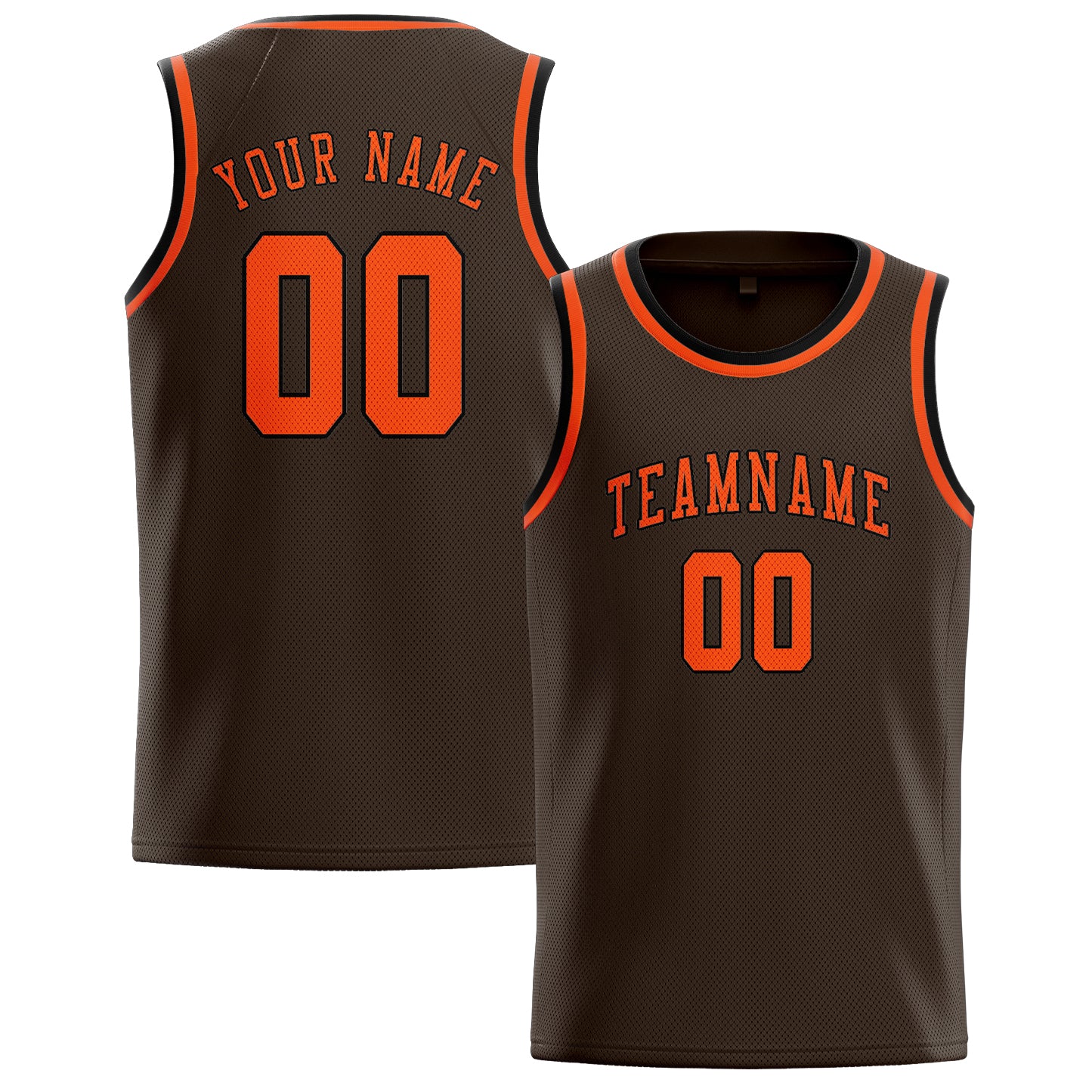 Custom Brown Orange Red Basketball Jersey