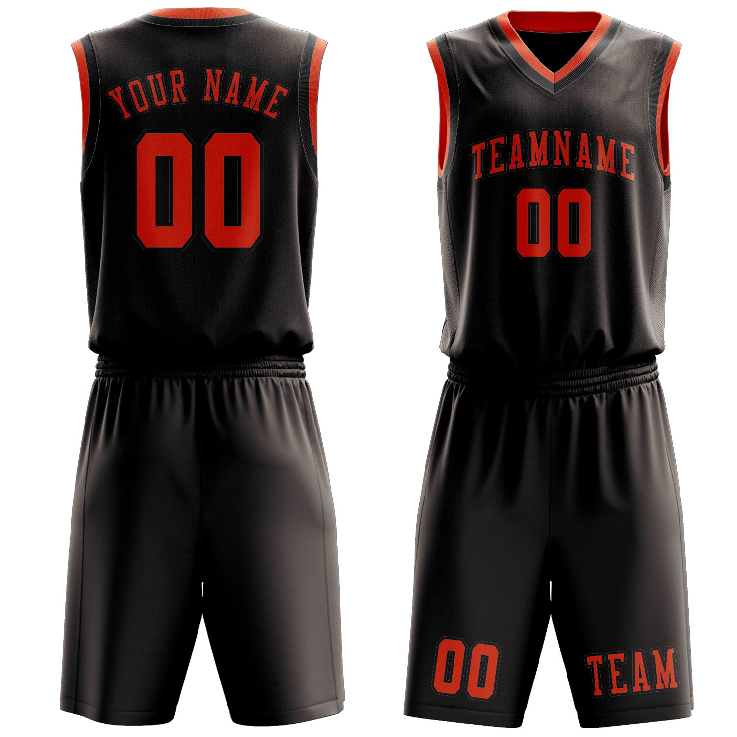 Custom Brown Orange Red Basketball Set