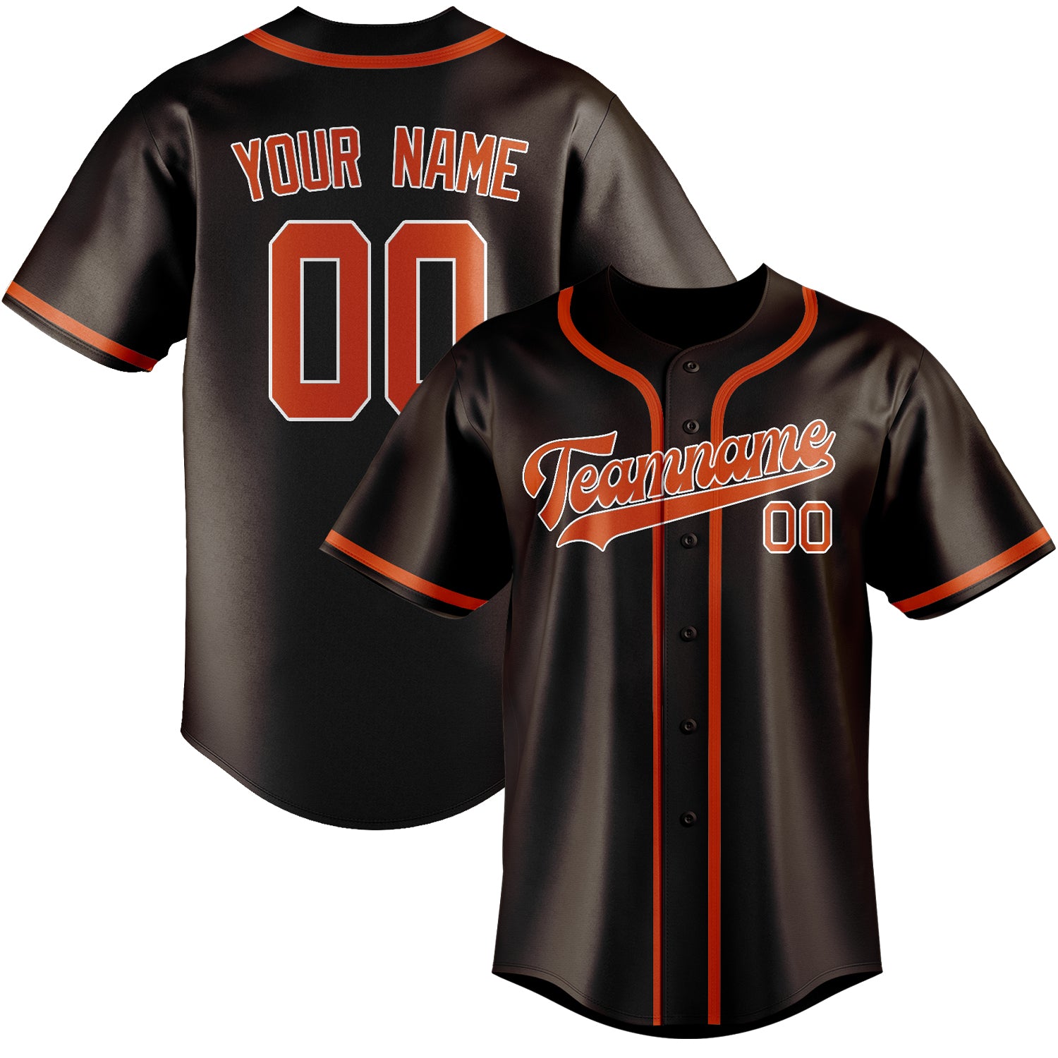 Custom Brown Orange Red Baseball Jersey