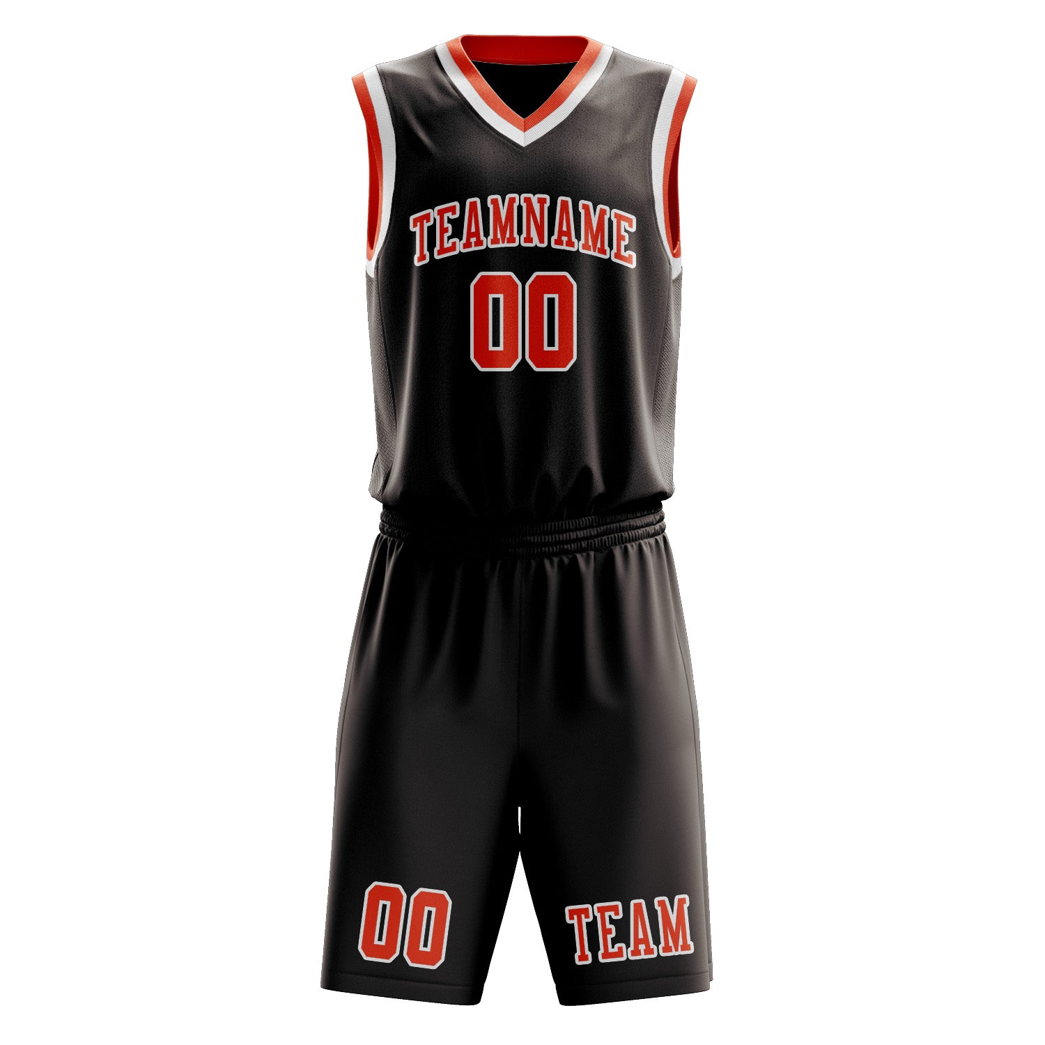 Custom Brown Orange Red Basketball Set