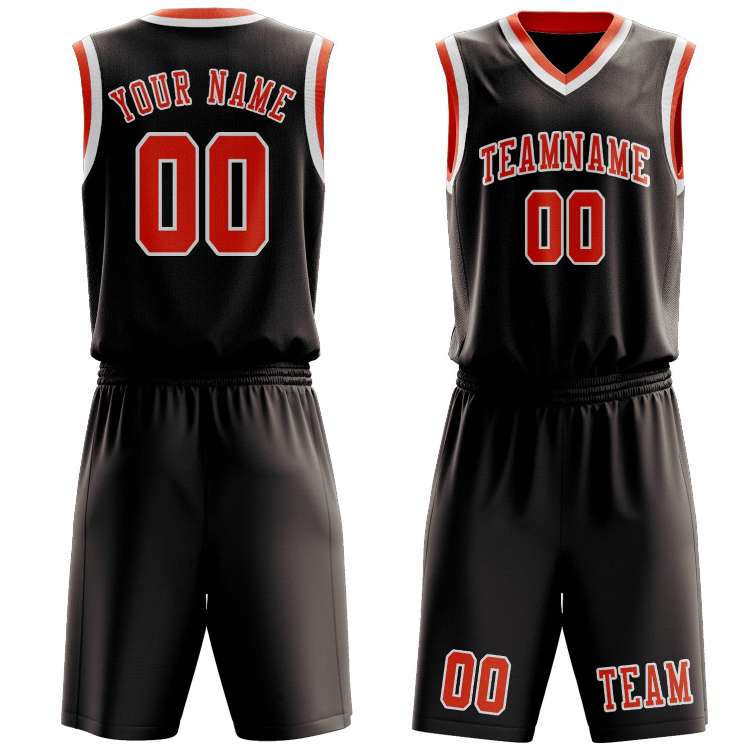 Custom Brown Orange Red Basketball Set