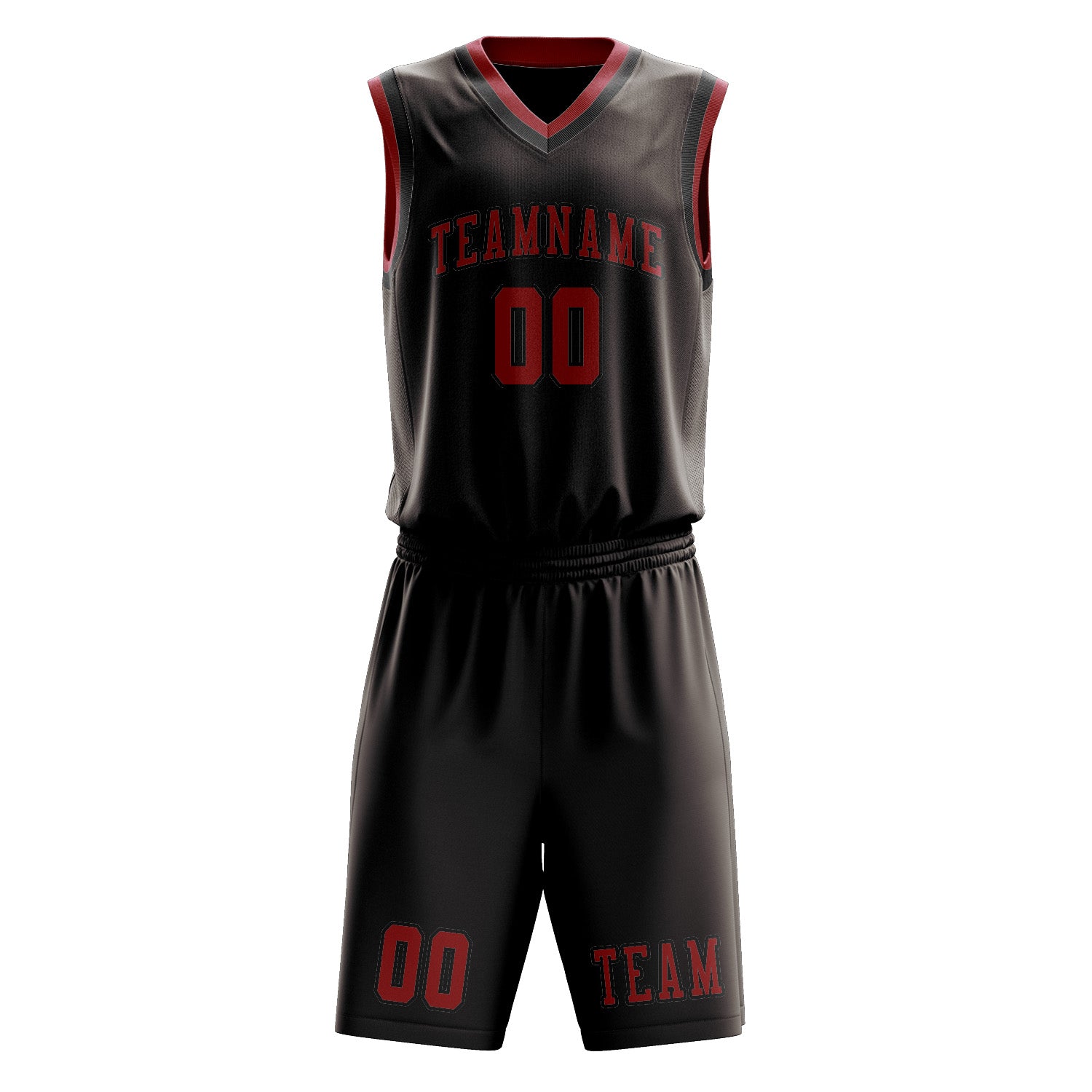 Custom Brown Red Basketball Set
