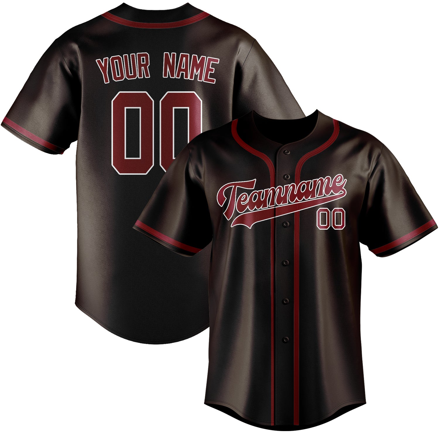 Custom Brown Crimson Red Baseball Jersey