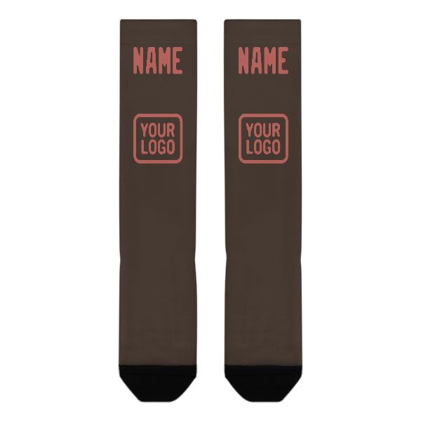 Custom Brown Copper Rose Knee-High Sock
