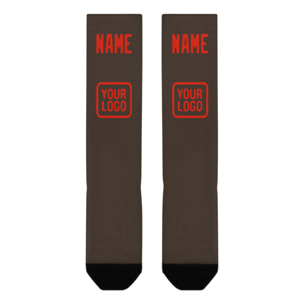 Custom Brown Orange Red Knee-High Sock