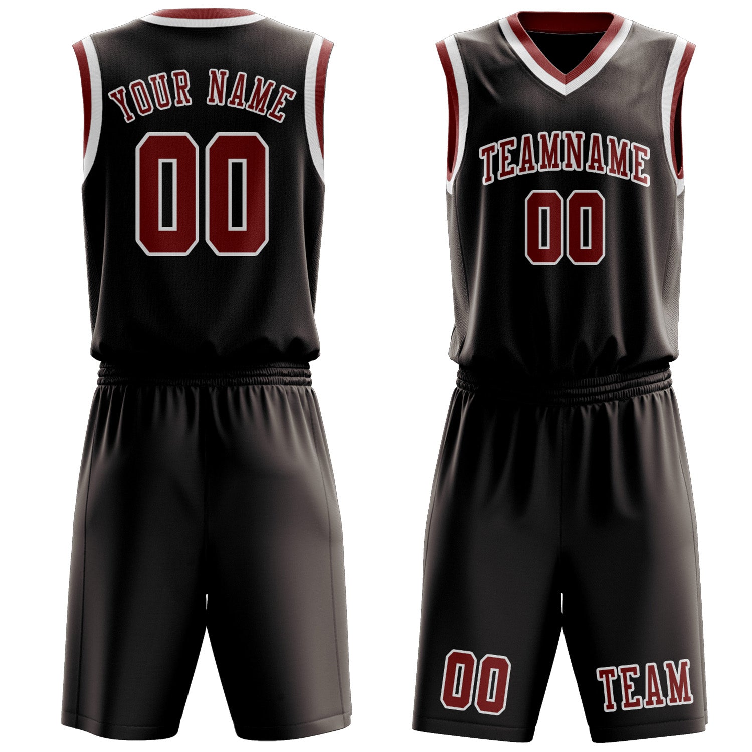 Custom Brown Coral Red Basketball Set