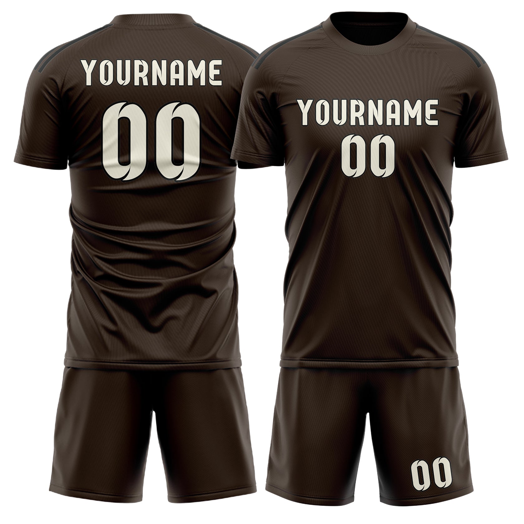 Custom Brown Cream Soccer Set