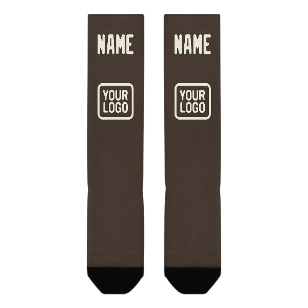 Custom Brown Cream Knee-High Sock