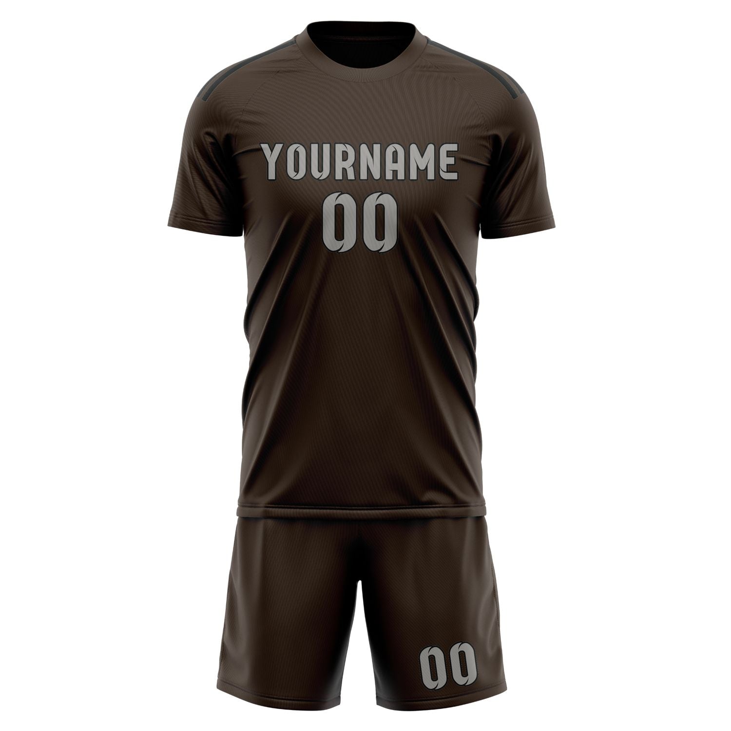 Custom Brown Gray Soccer Set