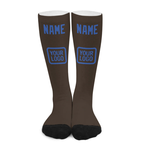 Custom Brown Sky Blue Knee-High Sock