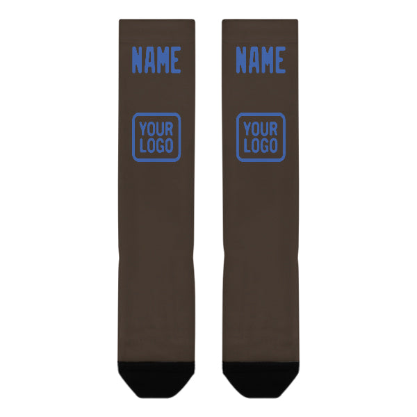Custom Brown Sky Blue Knee-High Sock