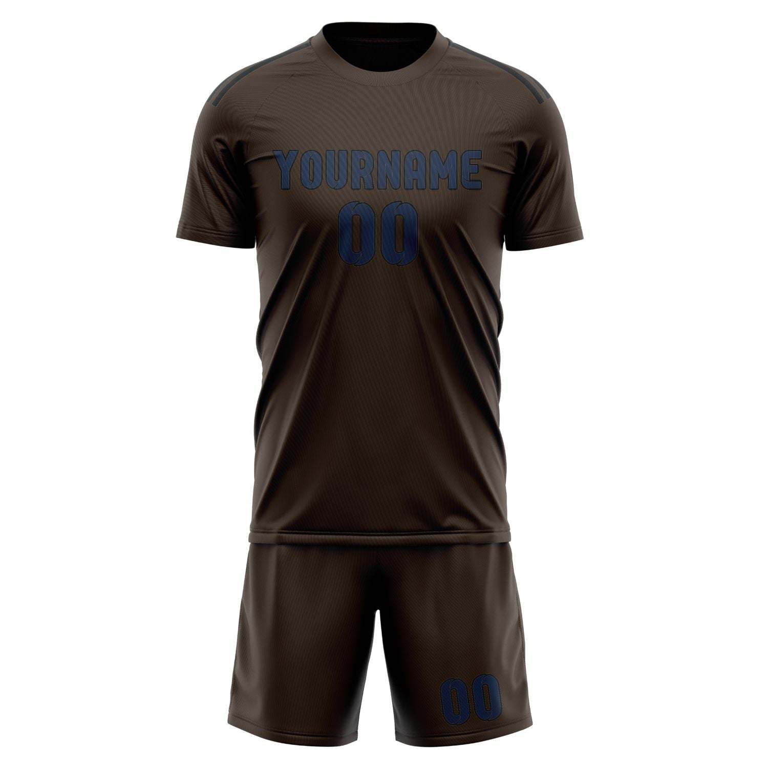 Custom Brown Blue Soccer Set