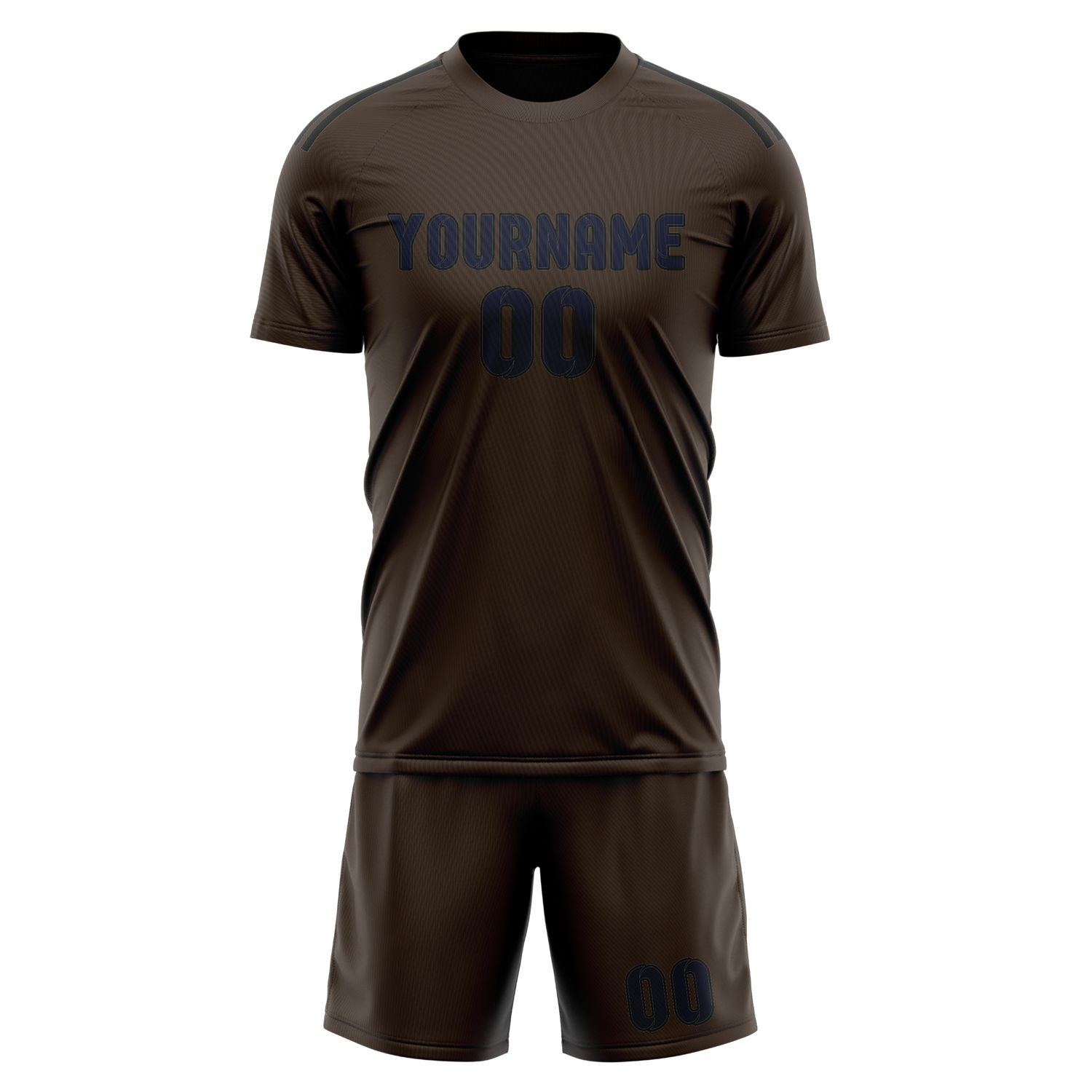 Custom Brown Navy Soccer Set