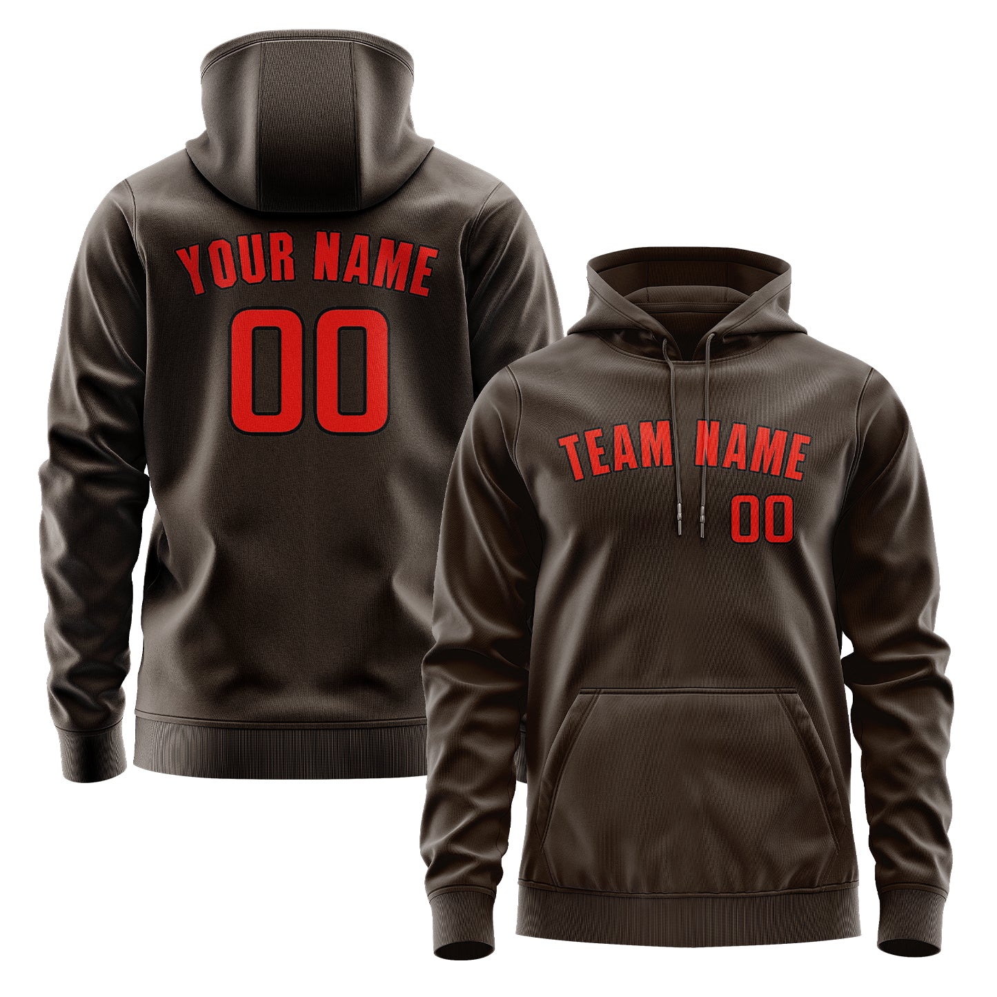 Custom Brown Orange Red Hoodie