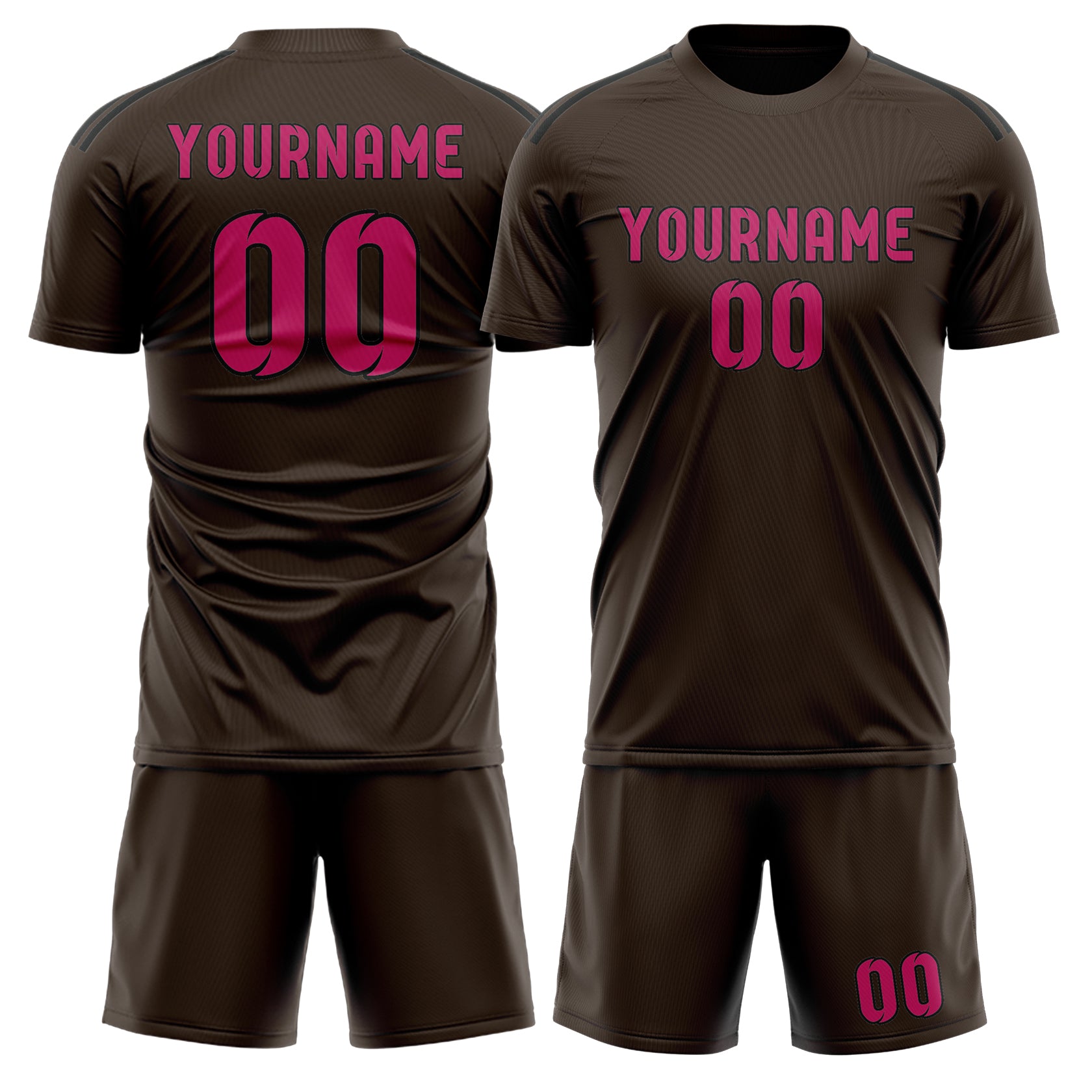 Custom Brown Pink Soccer Set