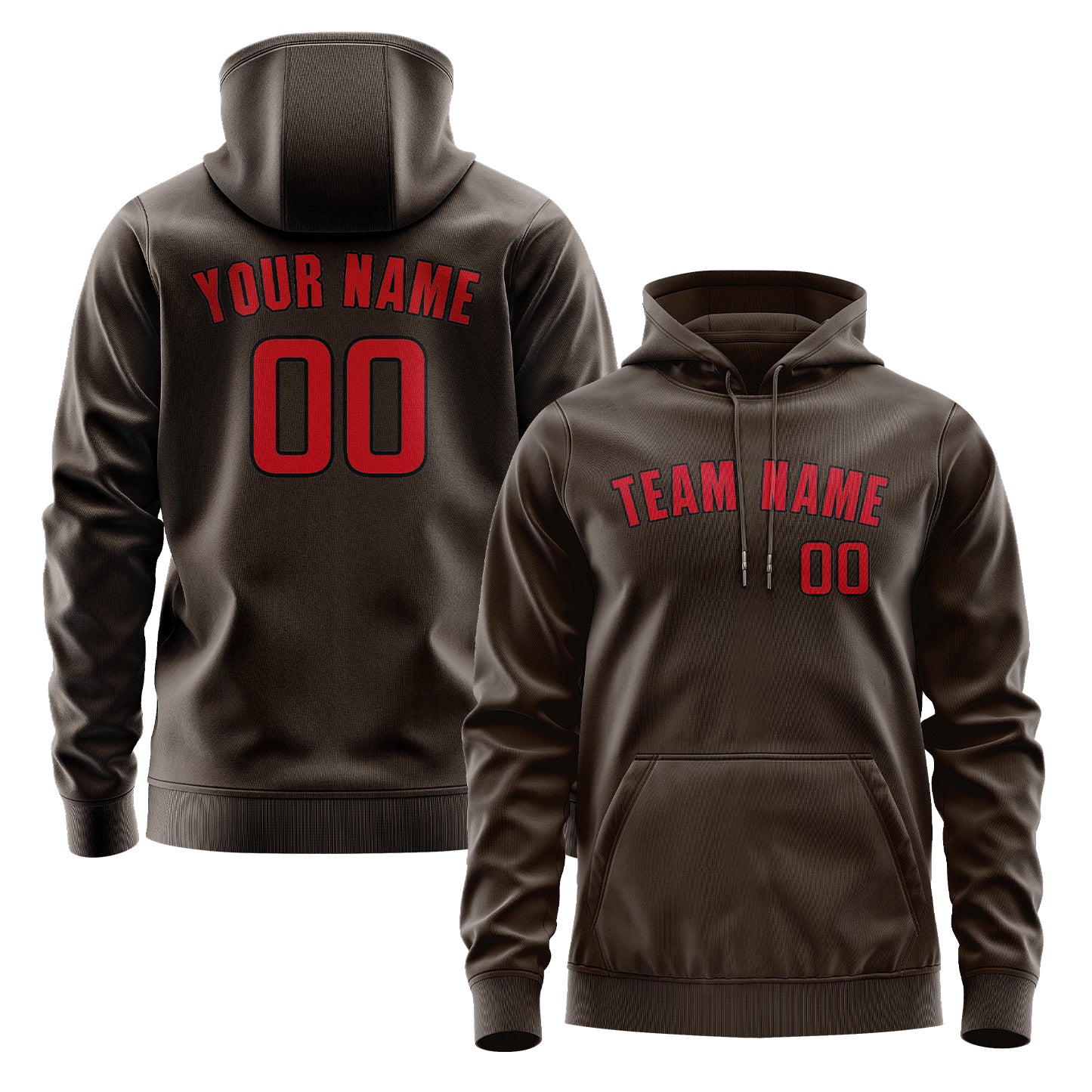 Custom Brown Red Hoodie