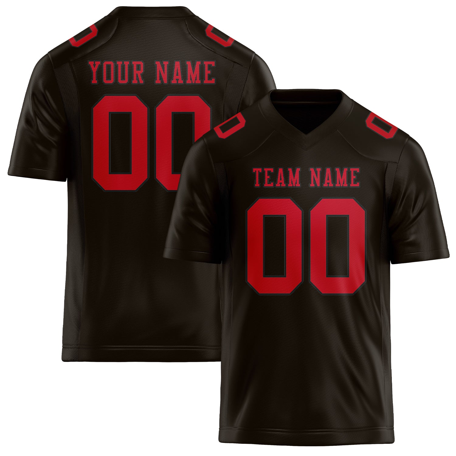 Custom Brown Red Football Jersey