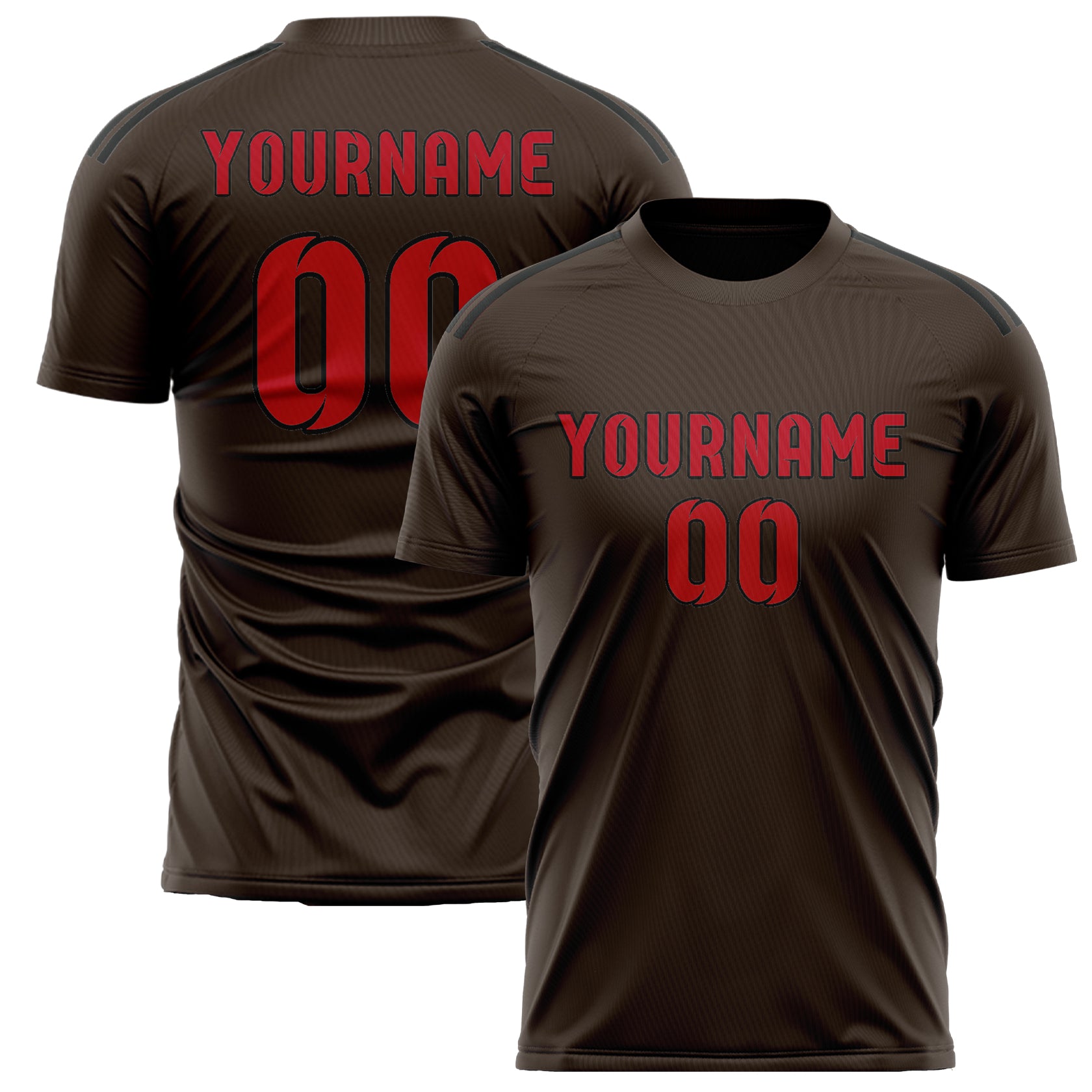 Custom Brown Red Soccer Jersey