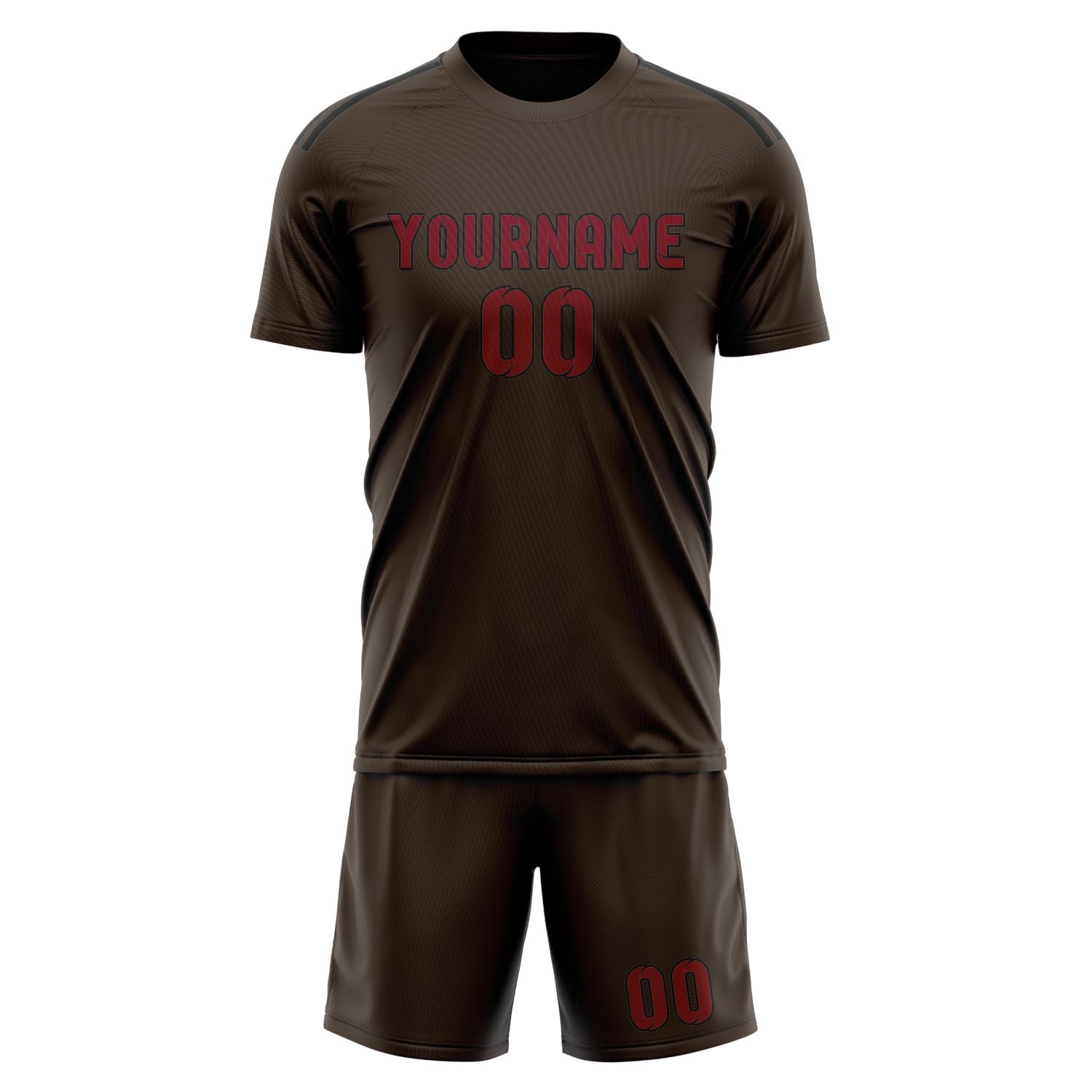 Custom Brown Crimson Red Soccer Set