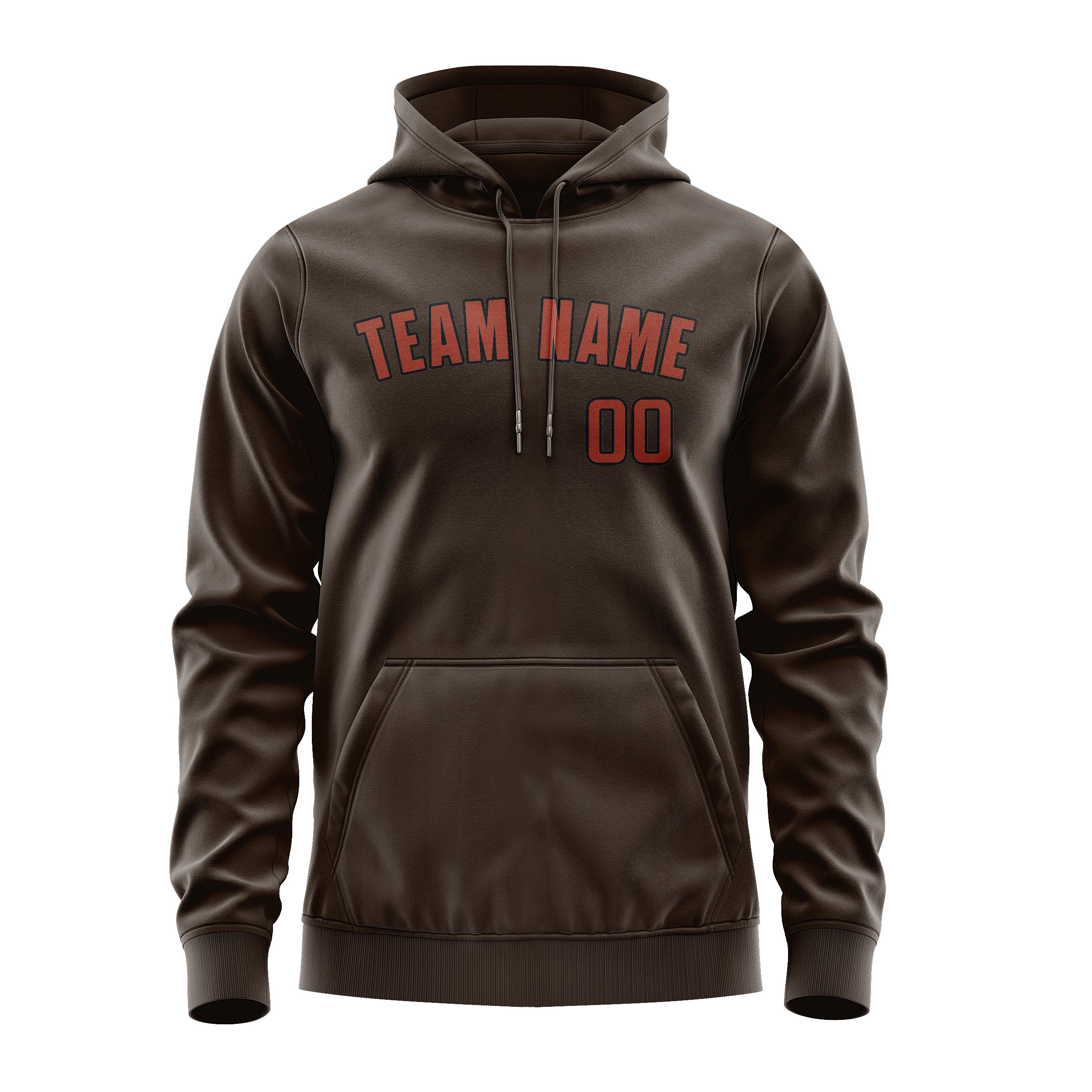 Custom Brown Coral Red Hoodie