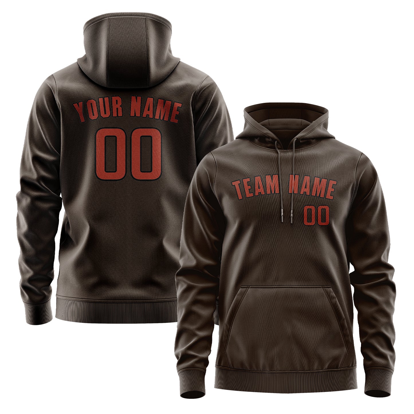 Custom Brown Coral Red Hoodie