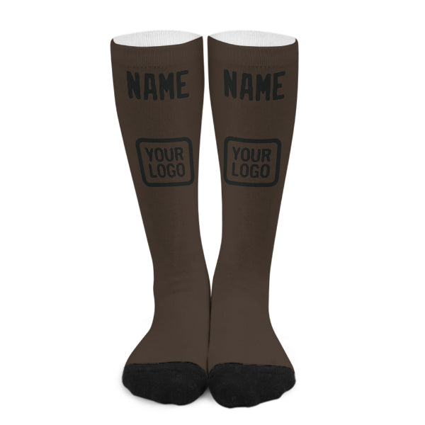 Custom Brown Black Knee-High Sock