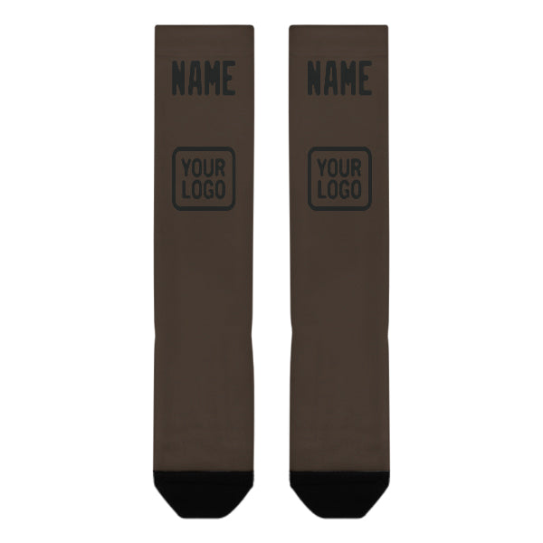Custom Brown Black Knee-High Sock