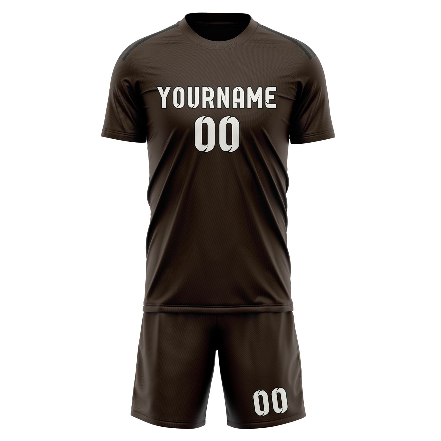 Custom Brown White Soccer Set