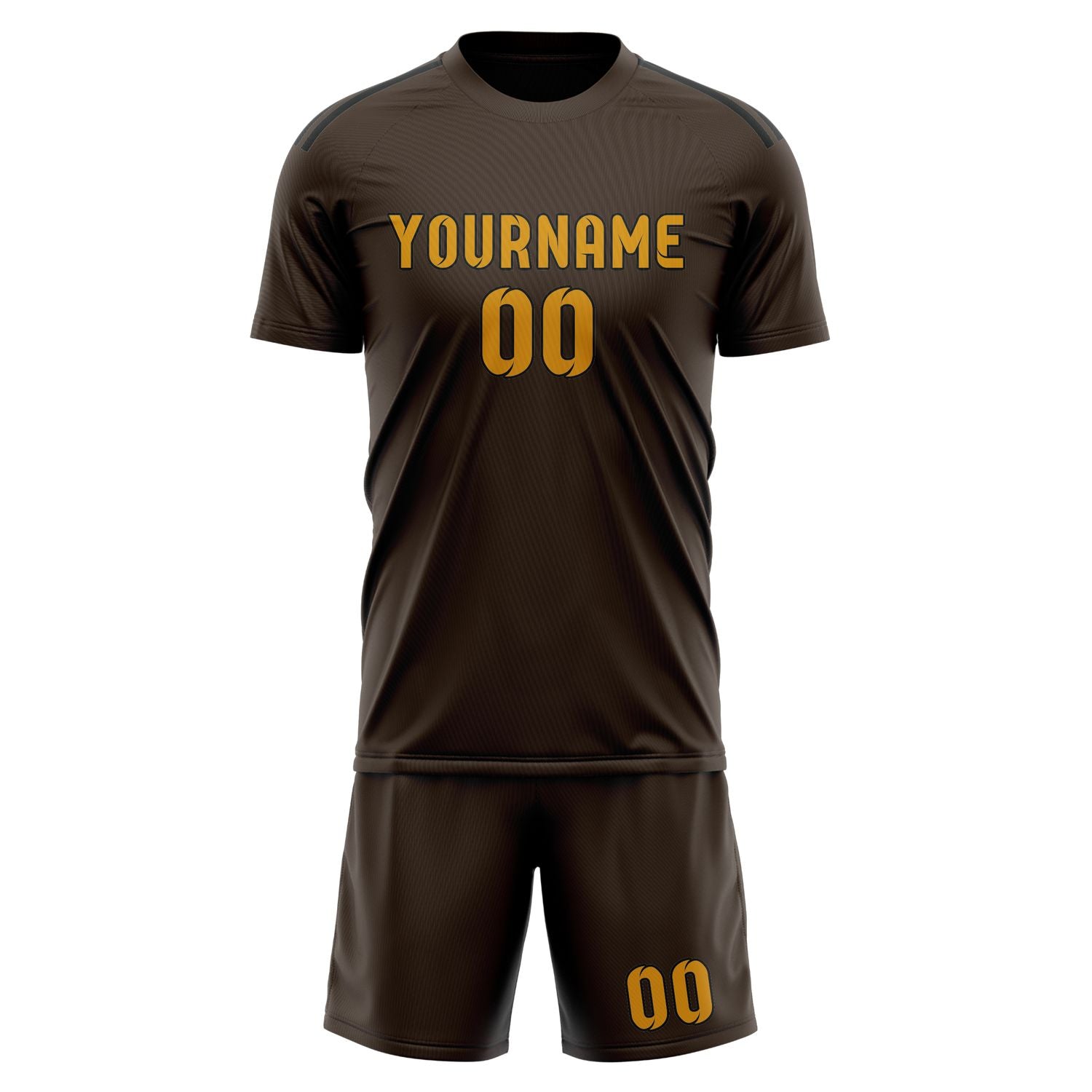 Custom Brown Yellow Soccer Set