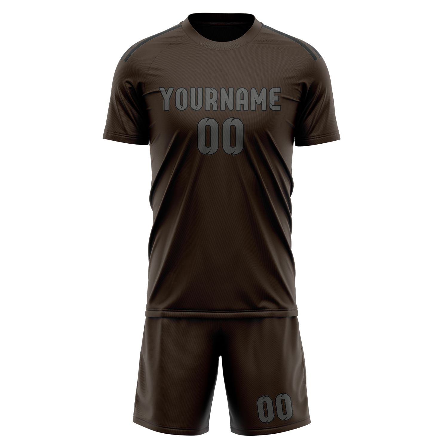 Custom Brown Dark Grey Soccer Set