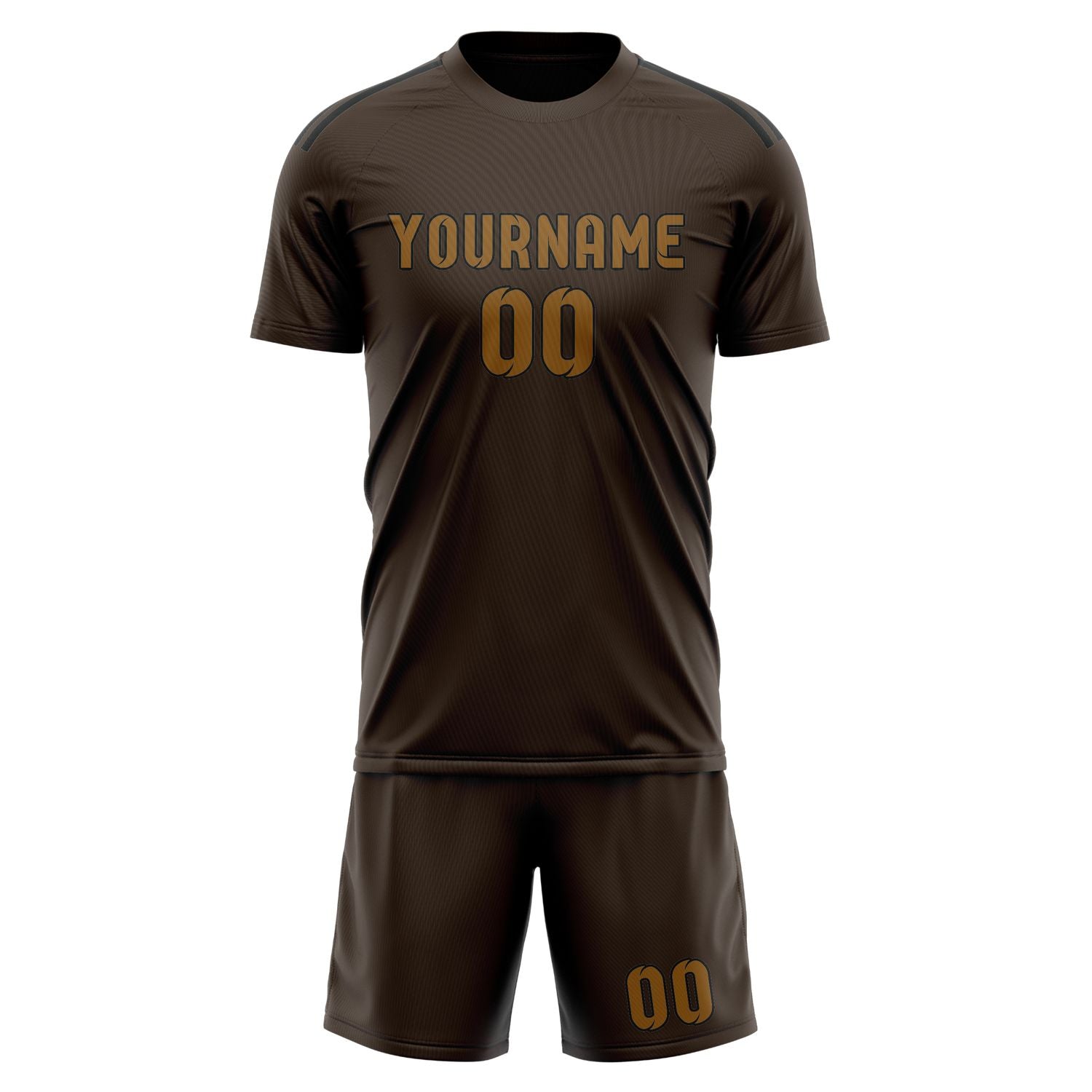 Custom Brown Khaki Soccer Set
