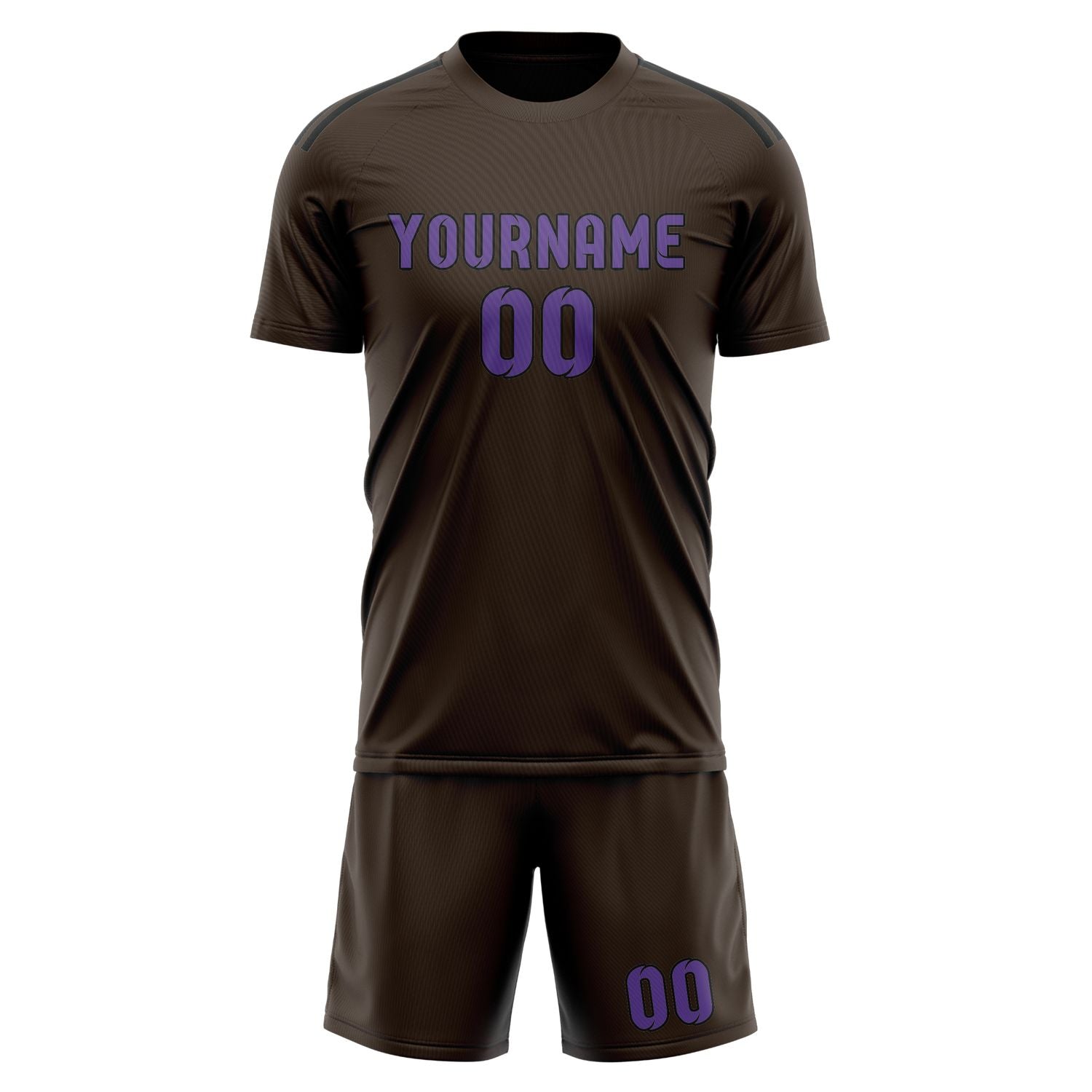 Custom Brown Light Purple Soccer Set