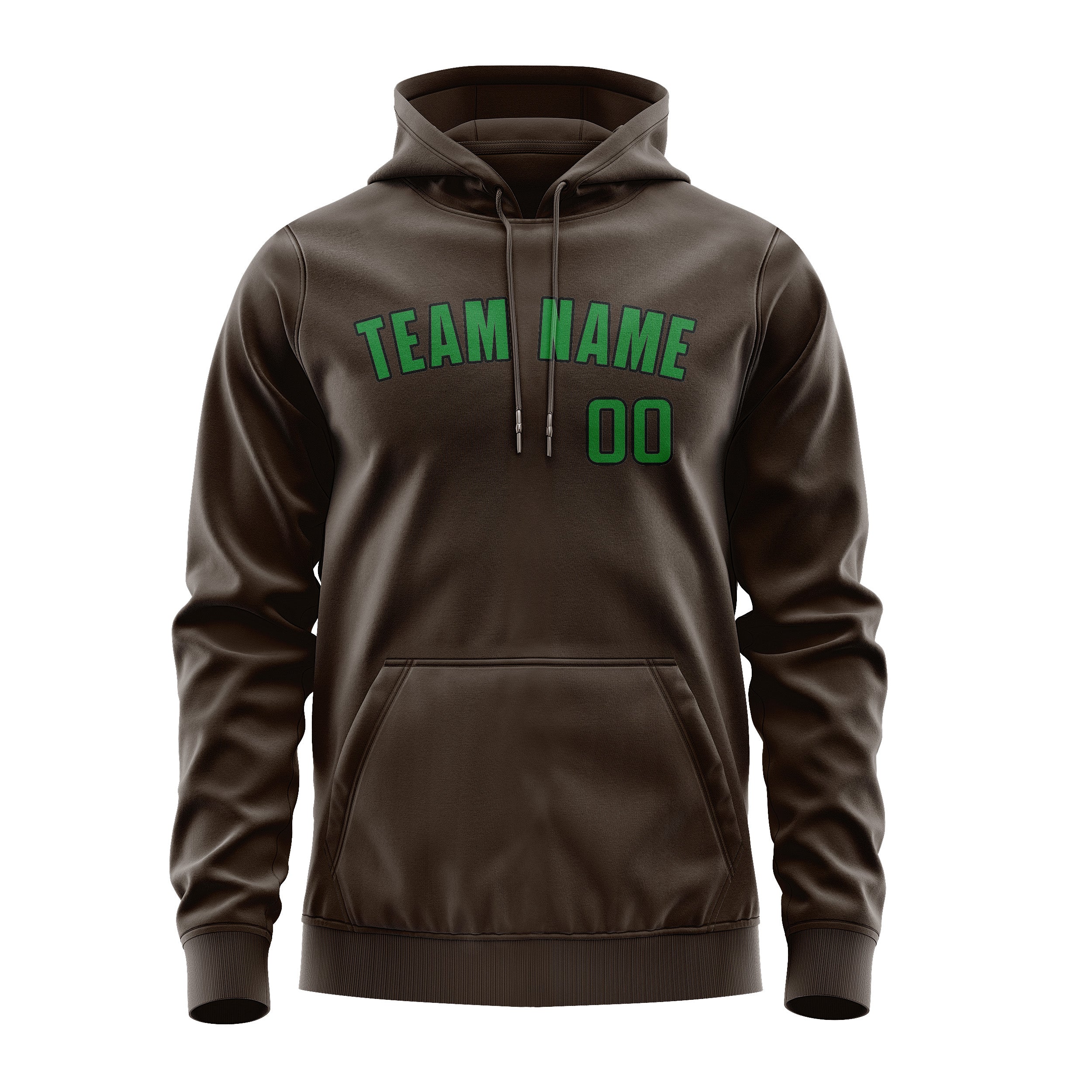 Custom Brown Emerald Green Hoodie