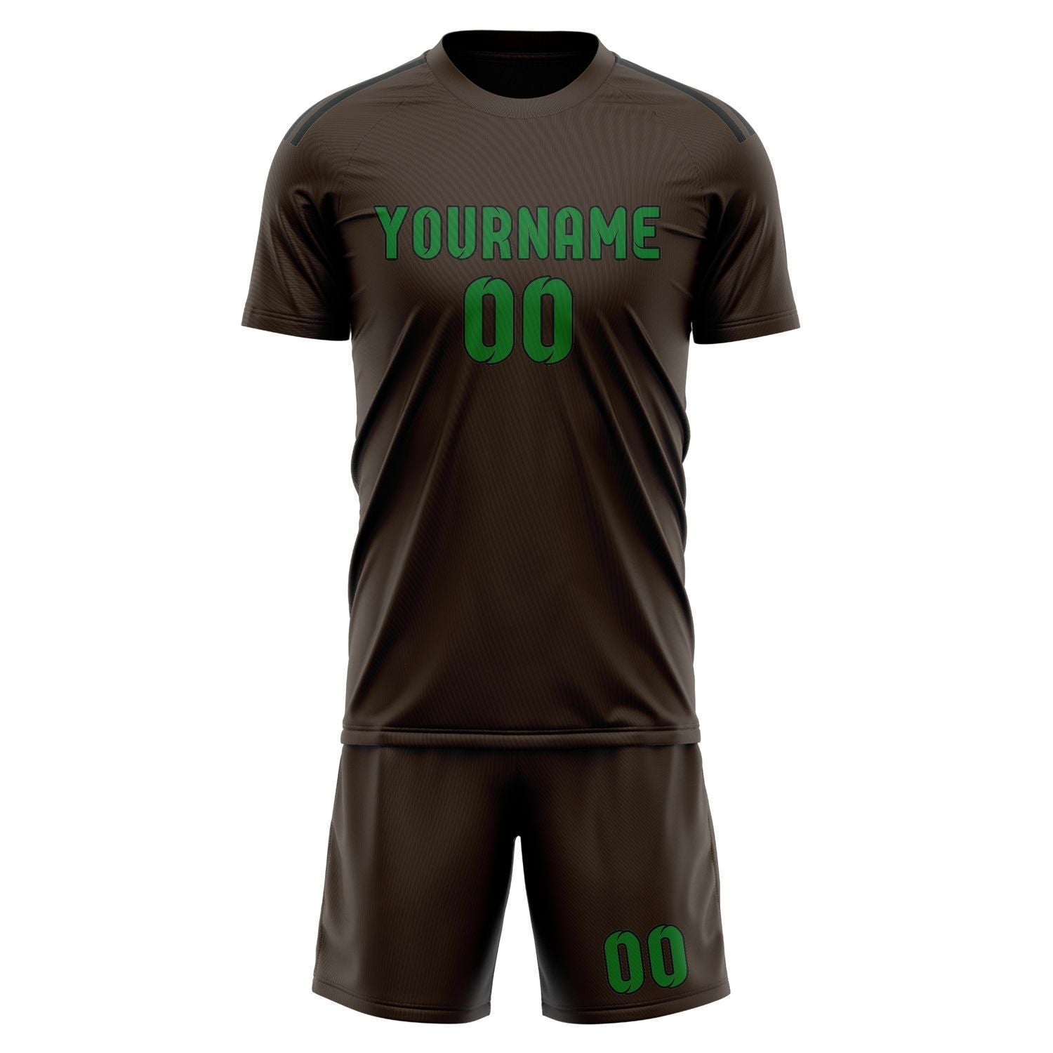 Custom Brown Emerald Green Soccer Set