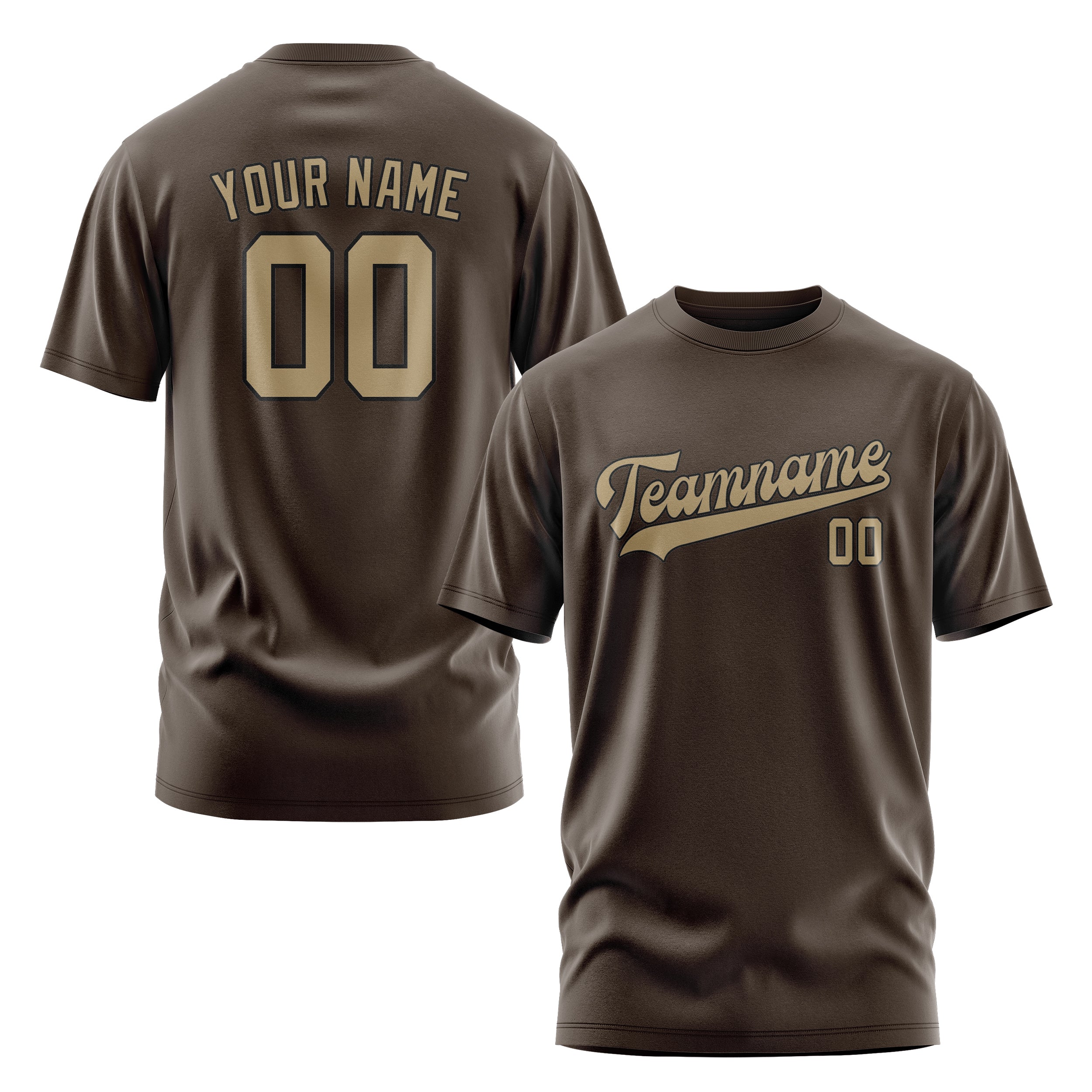 Custom Brown Light Khaki T-Shirt